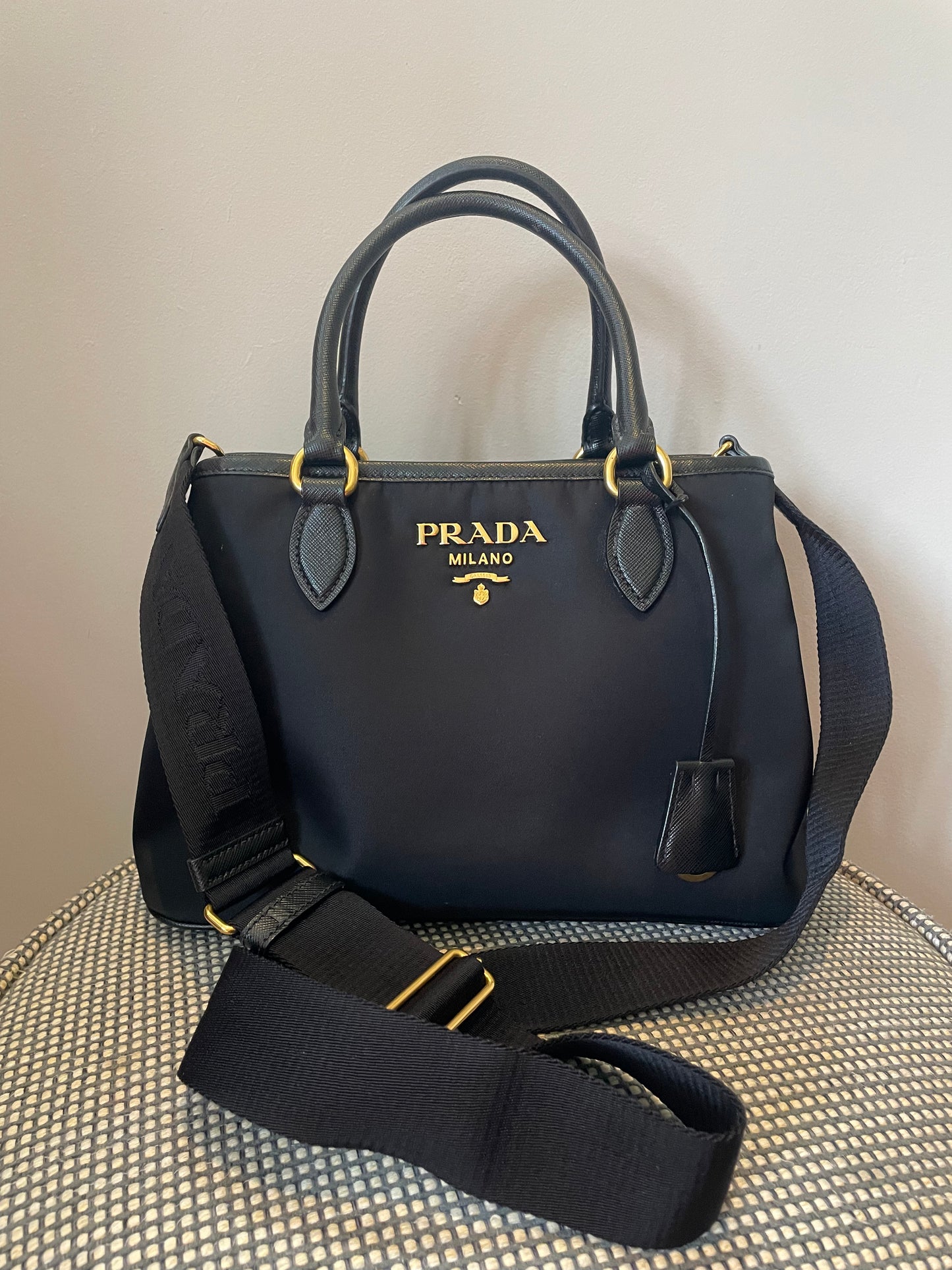 Preloved Prada Tessuto Tote Bag, Small