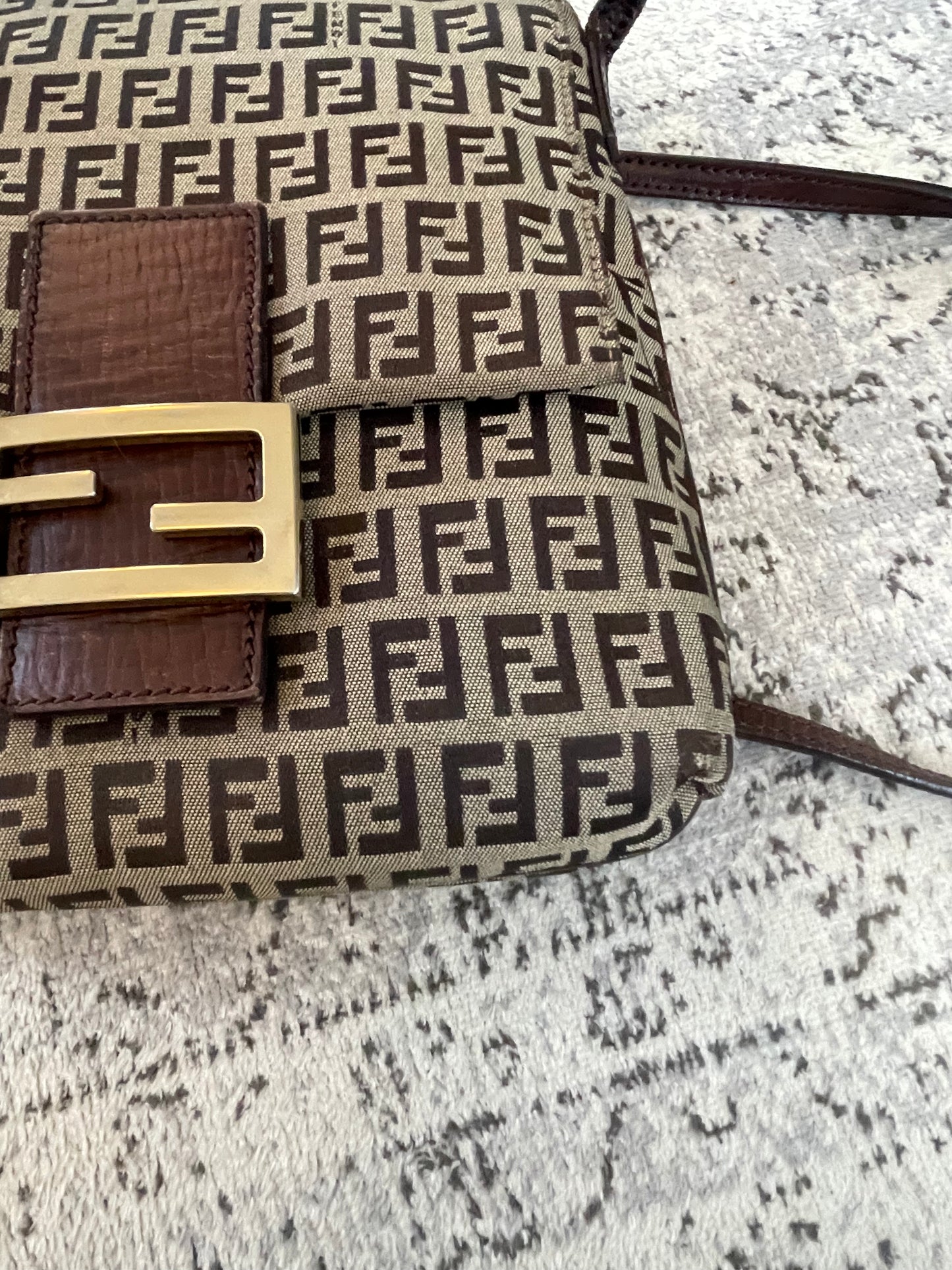 Preloved Fendi Canvas Crossbody Bag