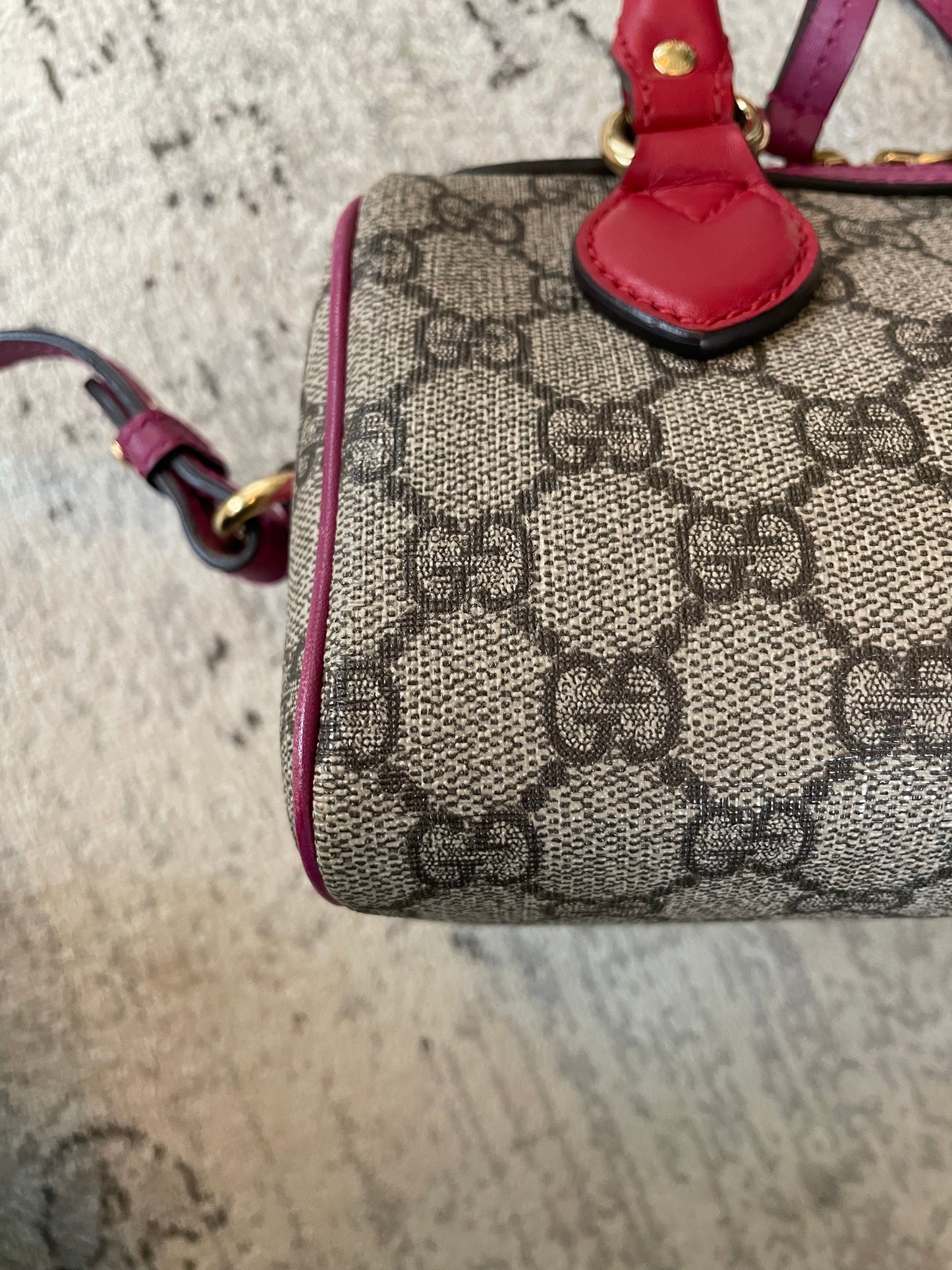 Preloved Gucci Supreme Monogram Boston Bag, Mini