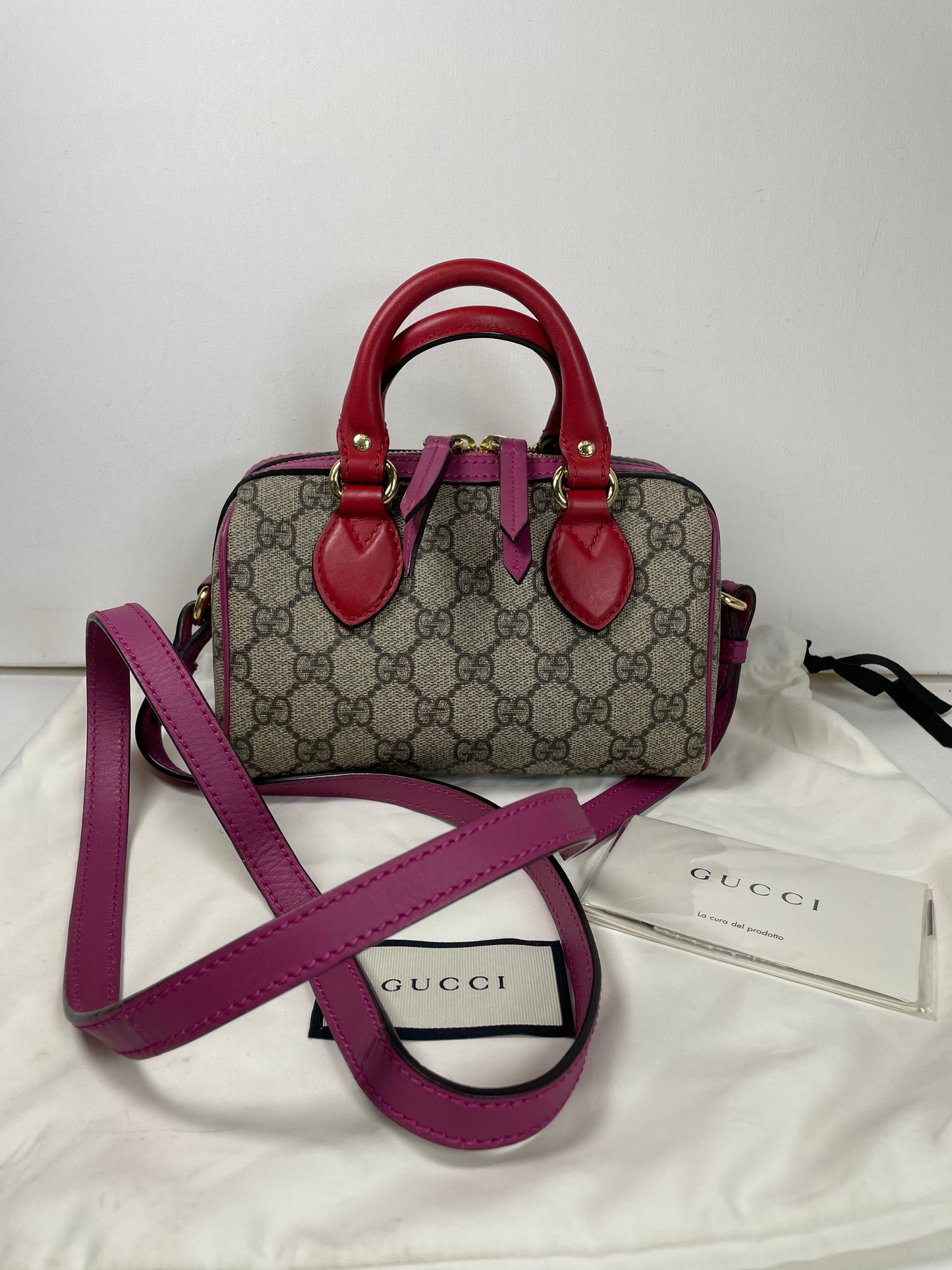 Preloved Gucci Supreme Monogram Boston Bag, Mini