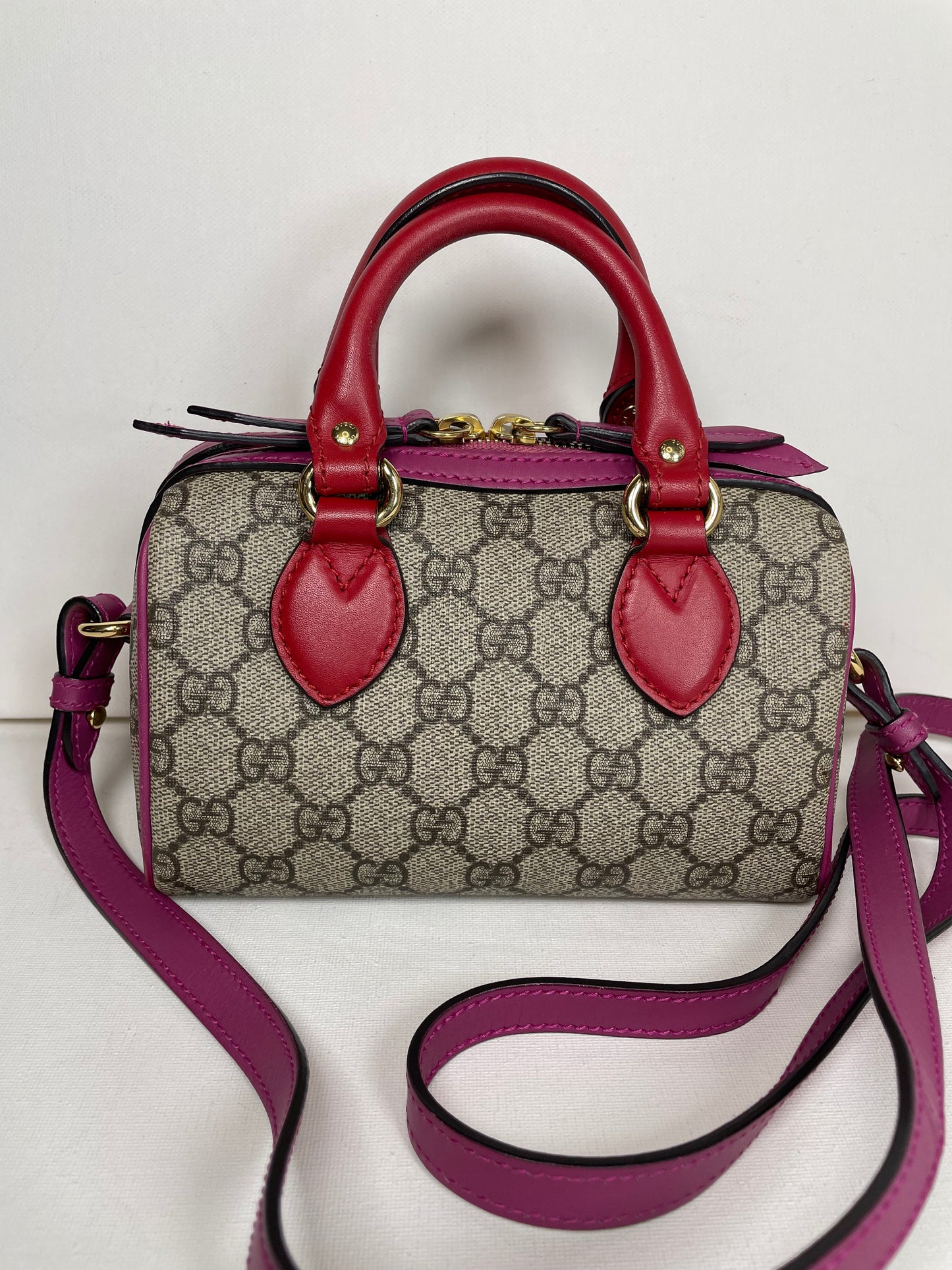 Preloved Gucci Supreme Monogram Boston Bag, Mini