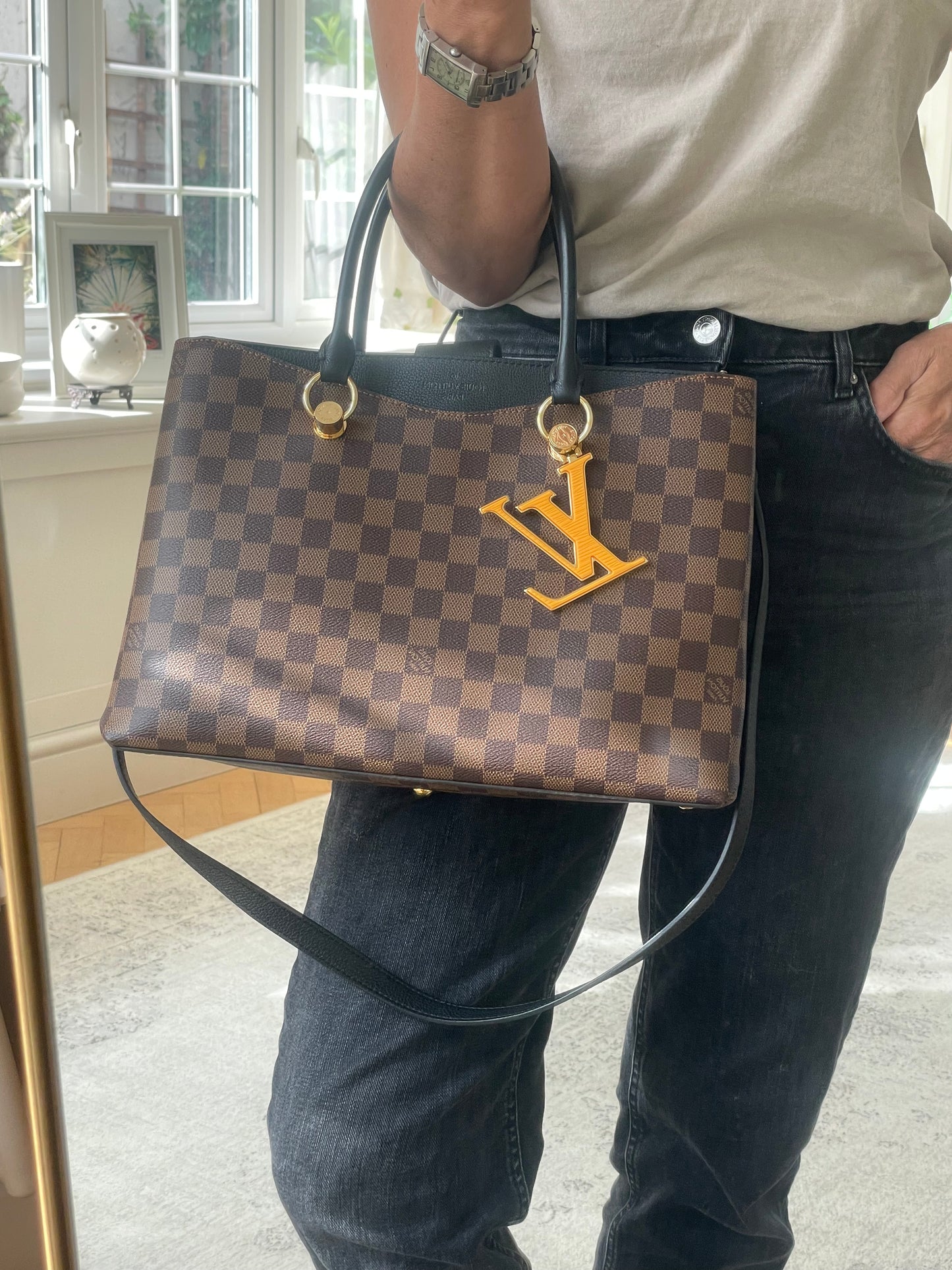 Preloved Louis Vuitton Damier Ebene Riverside Tote Bag