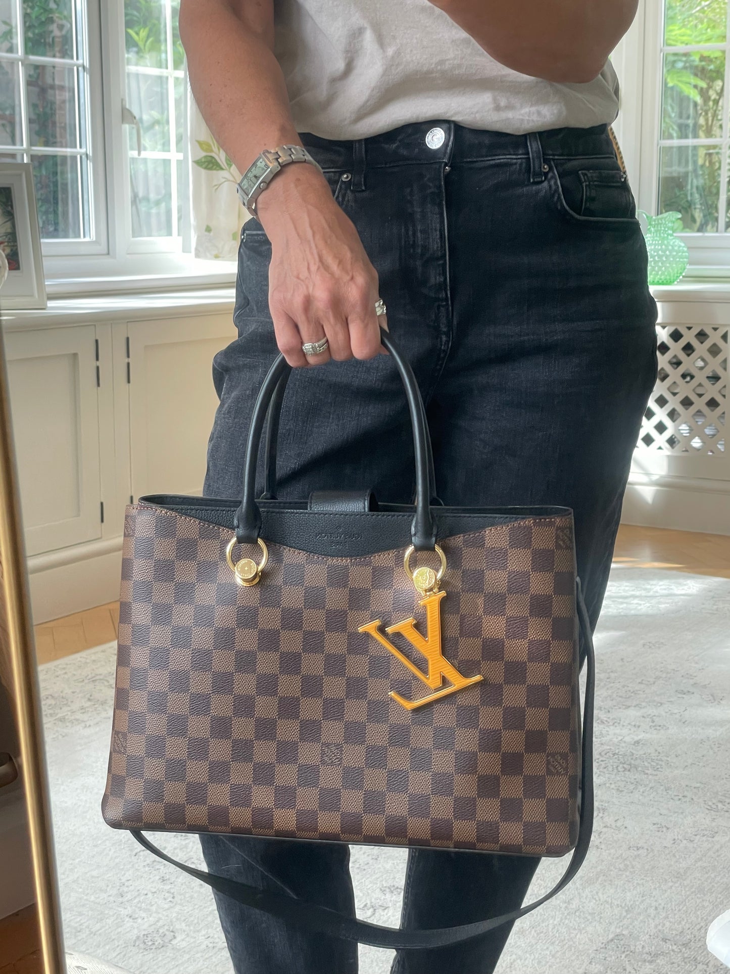 Preloved Louis Vuitton Damier Ebene Riverside Tote Bag