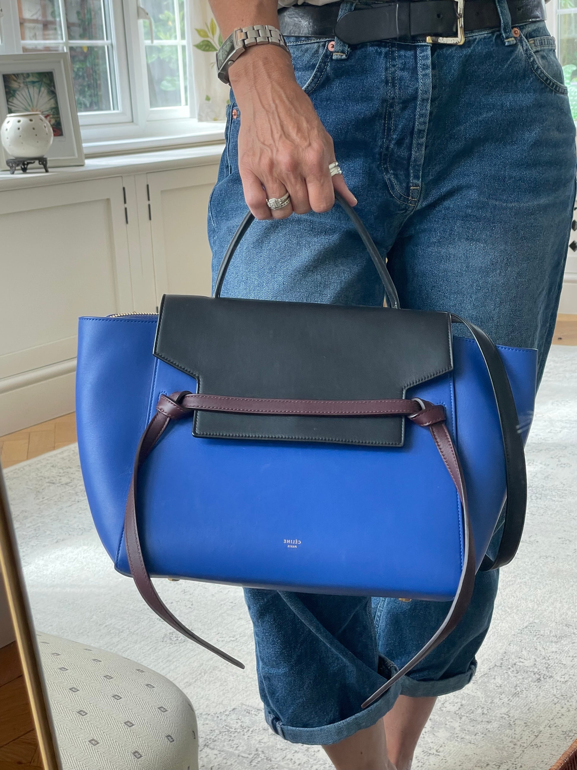 Preloved Celine Tri Coloured Belt Bag Mini Carry Kind