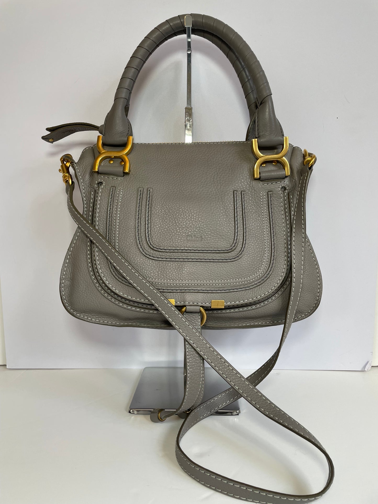 Preloved Chloe Marcie Satchel Bag with Long Strap, Small
