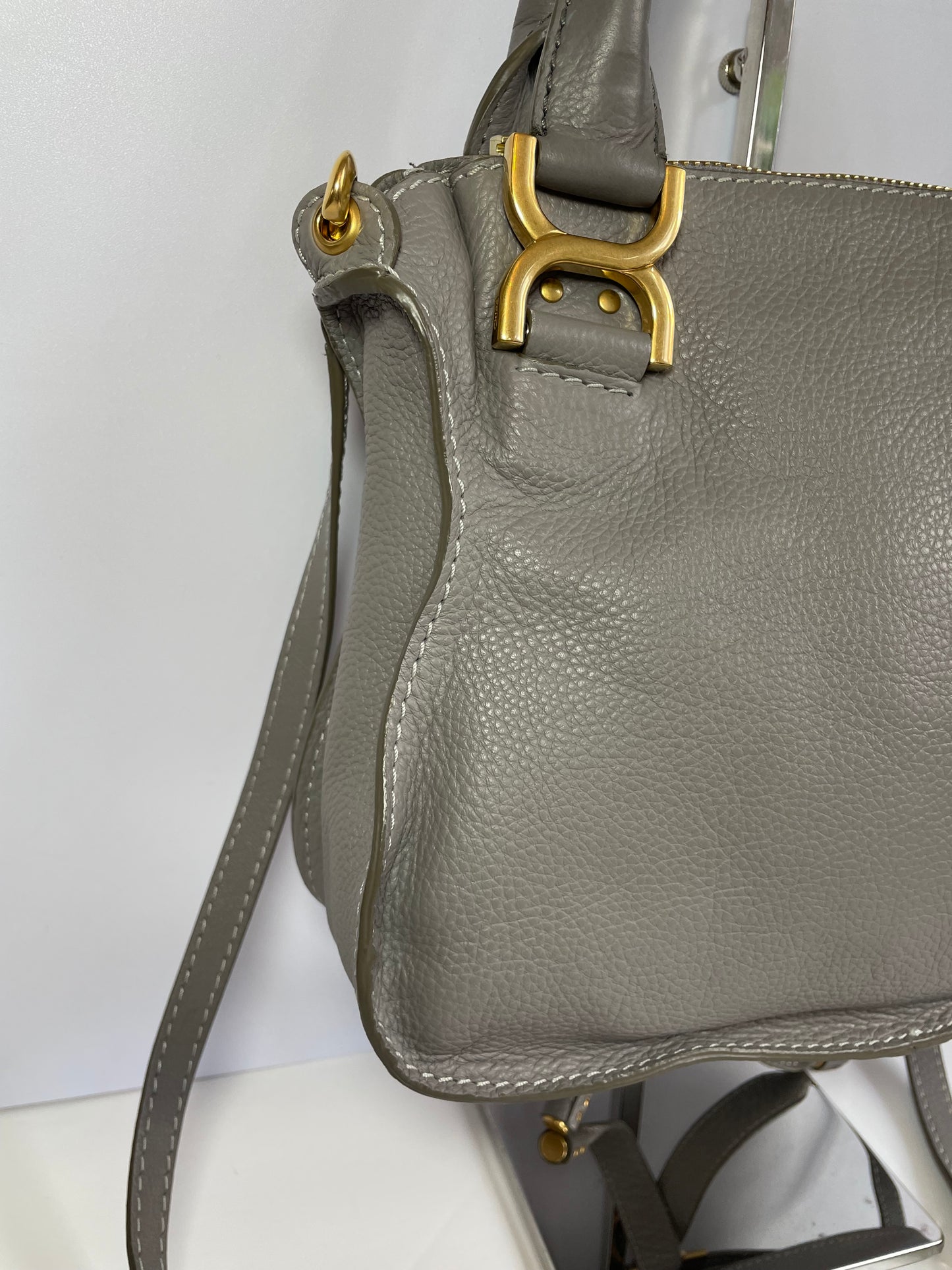 Preloved Chloe Marcie Satchel Bag with Long Strap, Small