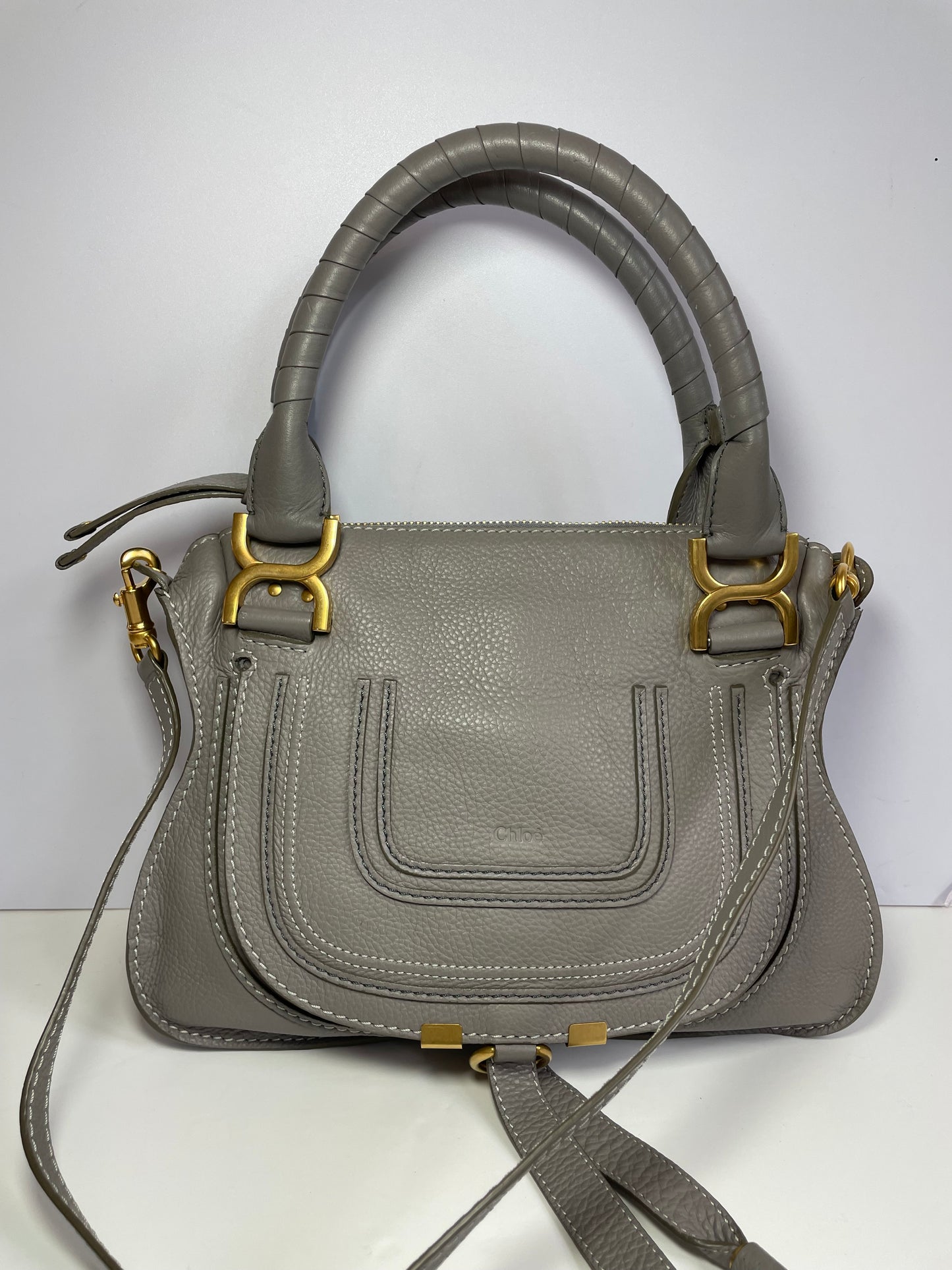Preloved Chloe Marcie Satchel Bag with Long Strap, Small