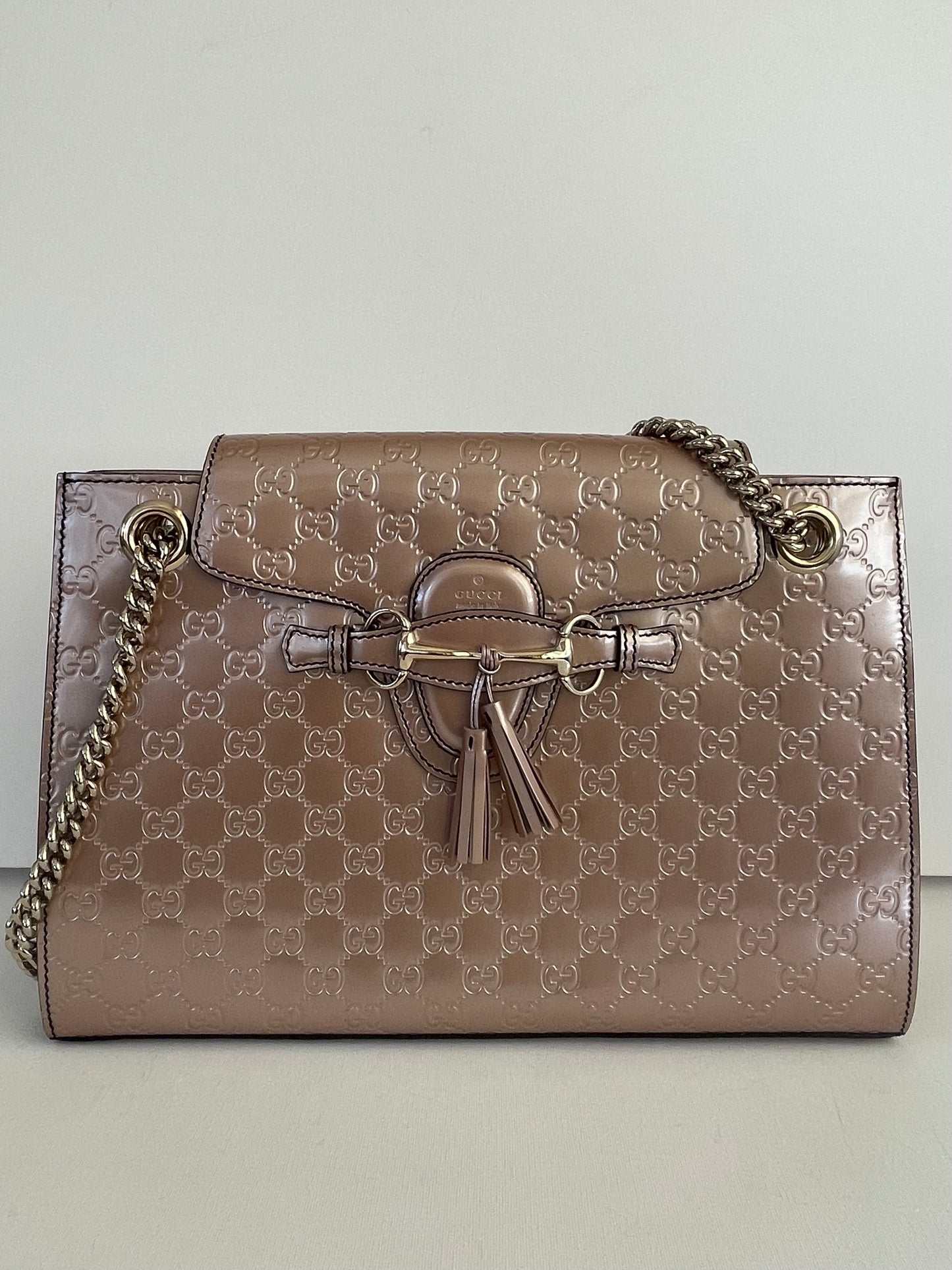 Preloved Gucci Guccissima Emily Chain Shoulder Bag, Large