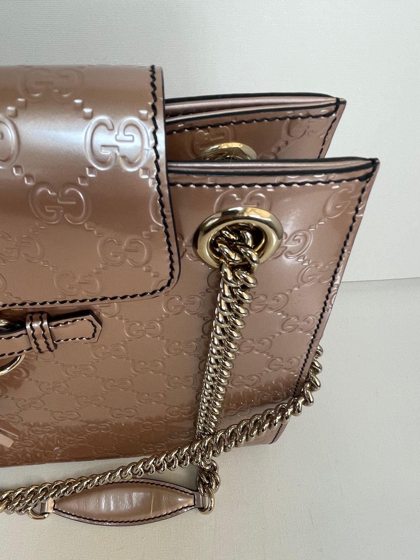 Preloved Gucci Guccissima Emily Chain Shoulder Bag, Large