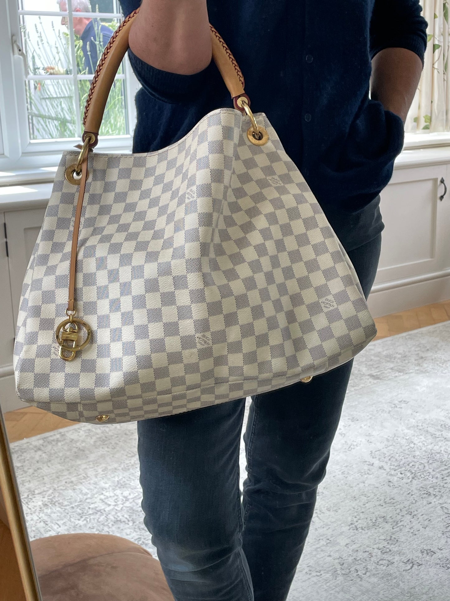 Preloved Louis Vuitton Damier Azur Artsy Hobo Bag, MM