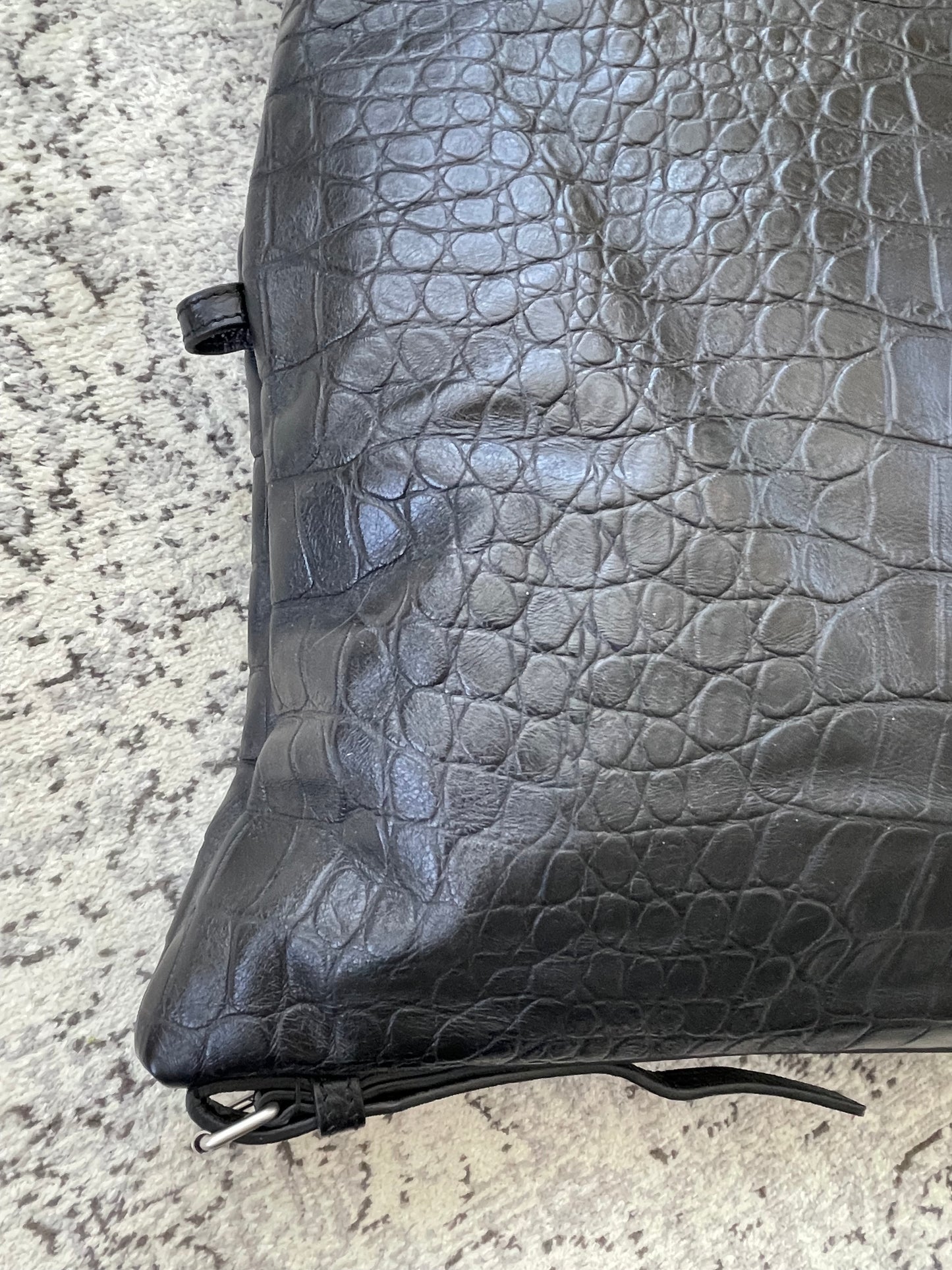 Preloved Saint Laurent Moc Croc Convertible ID Bag, Large