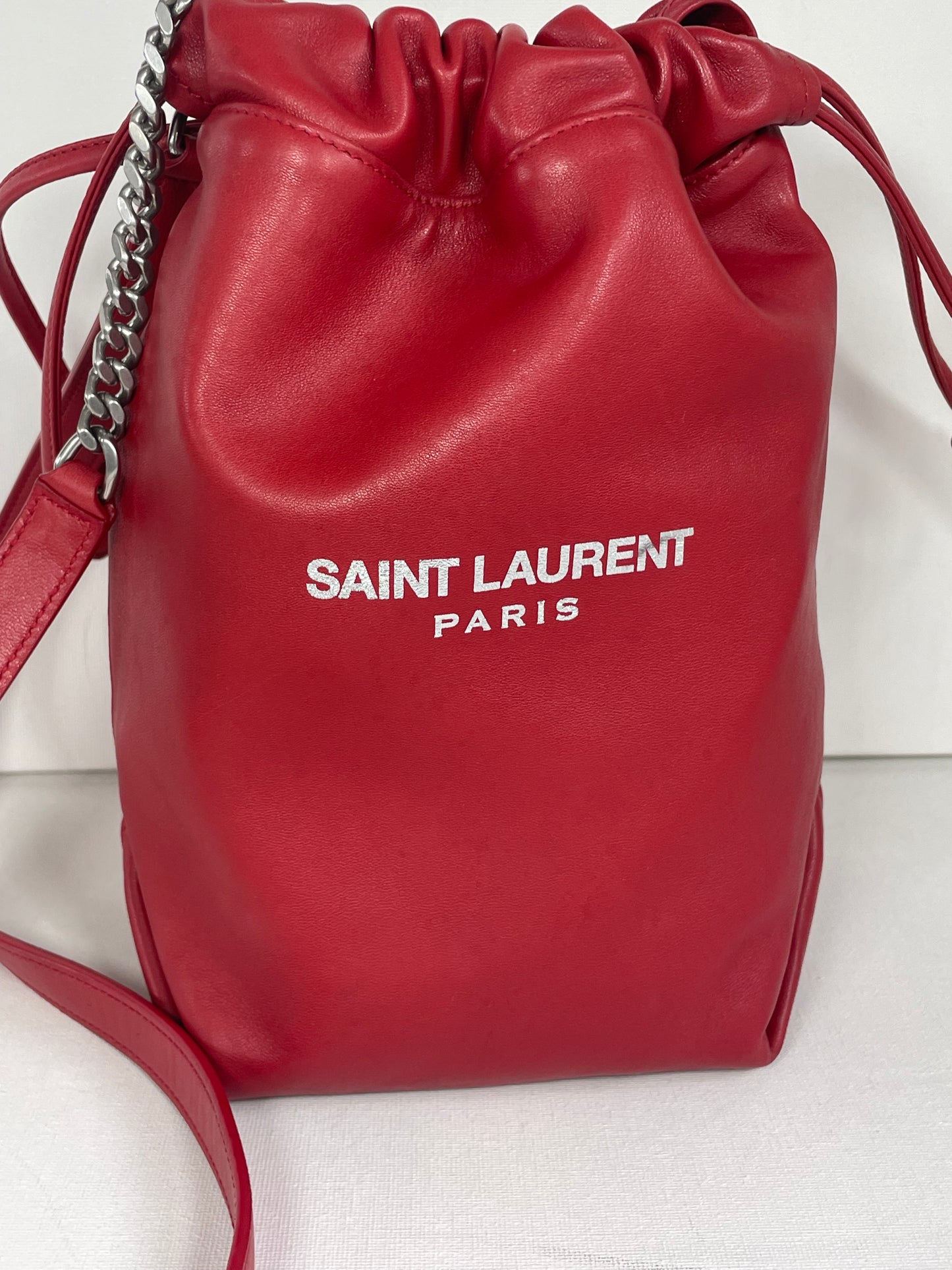 Preloved Saint Laurent Teddy Drawstring Pouch Shoulder Bag