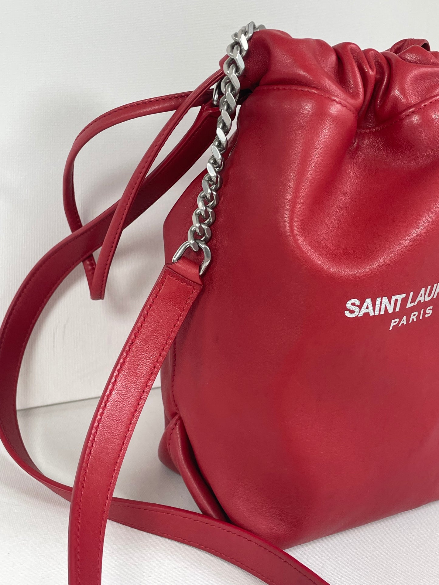 Preloved Saint Laurent Teddy Drawstring Pouch Shoulder Bag