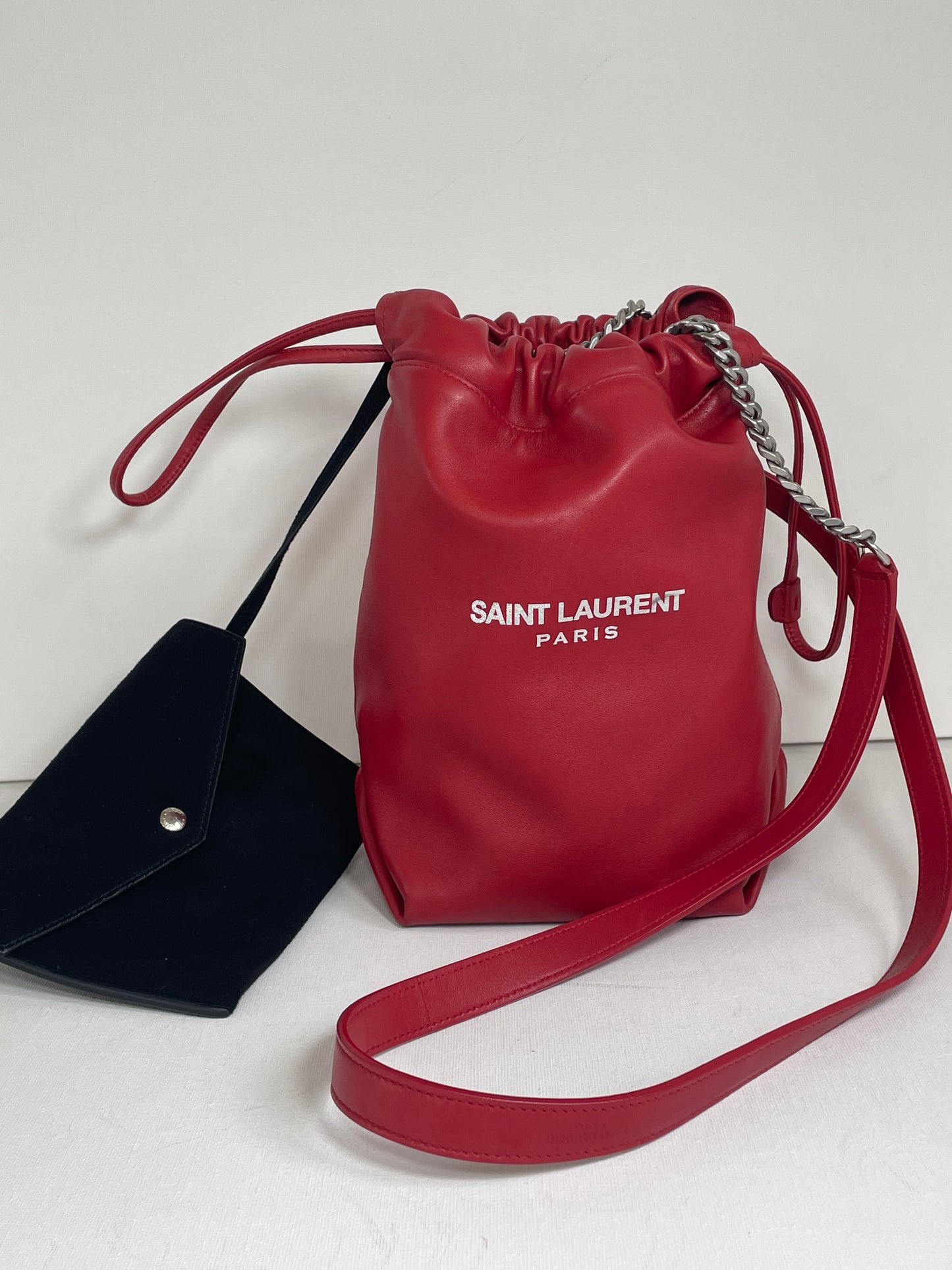 Preloved Saint Laurent Teddy Drawstring Pouch Shoulder Bag