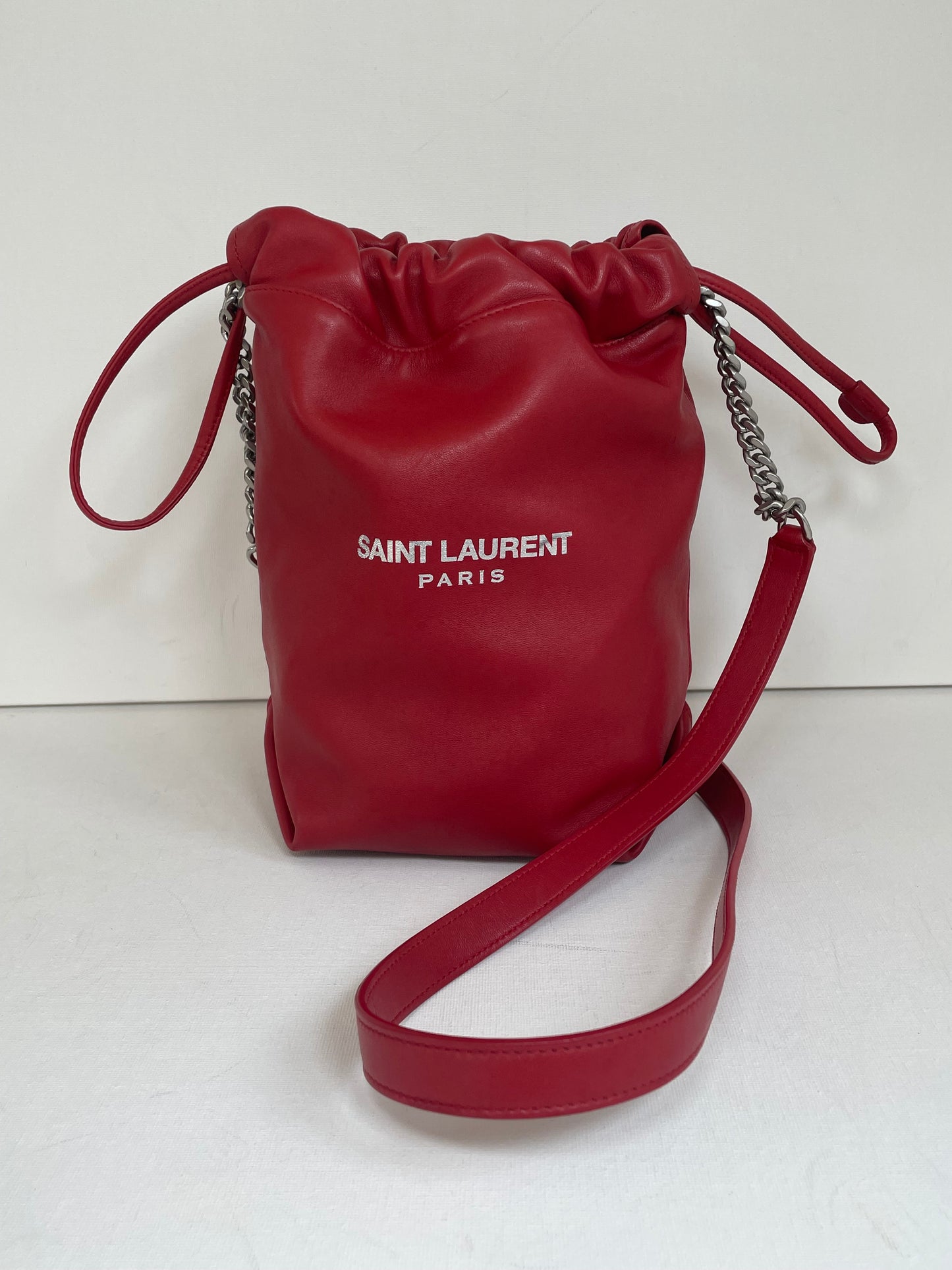 Preloved Saint Laurent Teddy Drawstring Pouch Shoulder Bag