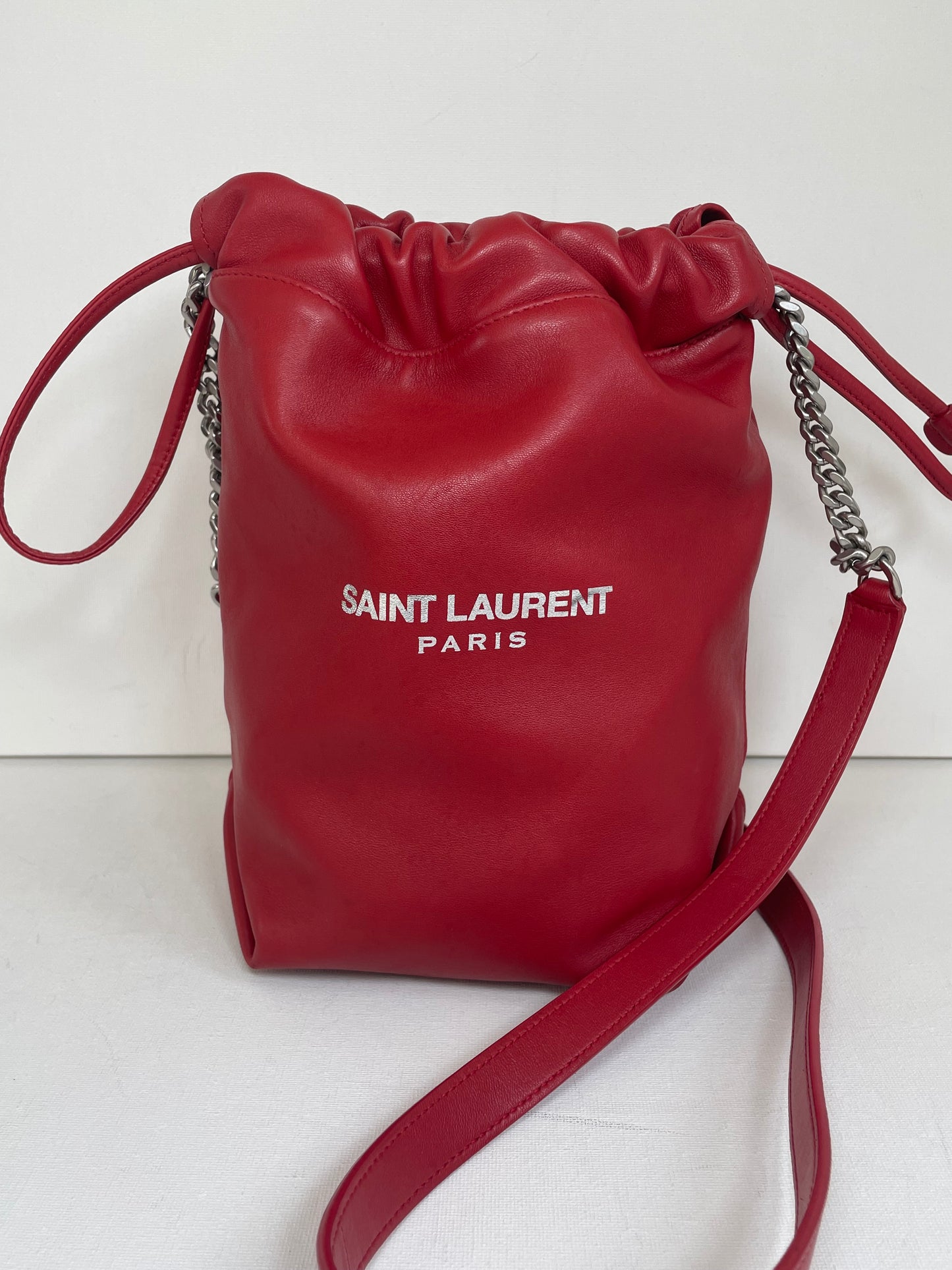 Preloved Saint Laurent Teddy Drawstring Pouch Shoulder Bag