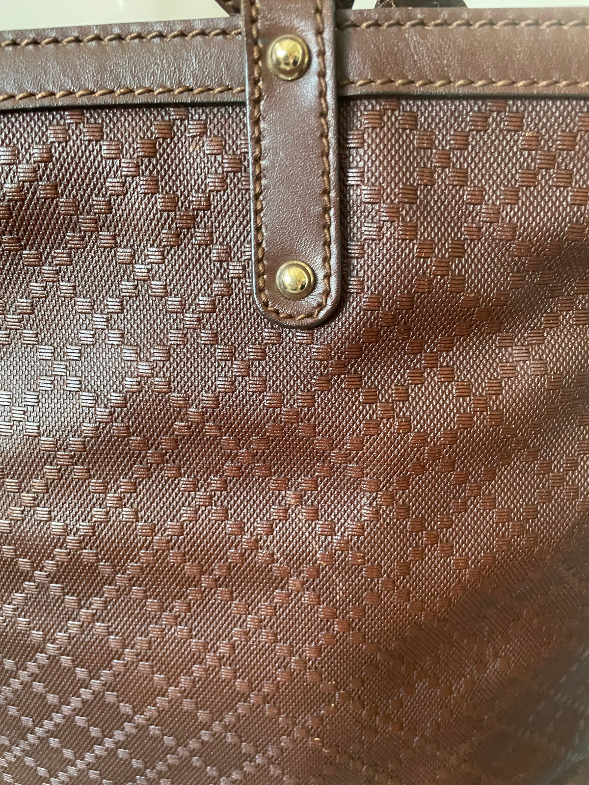 Preloved Gucci Diamante Craft Leather Tote Bag