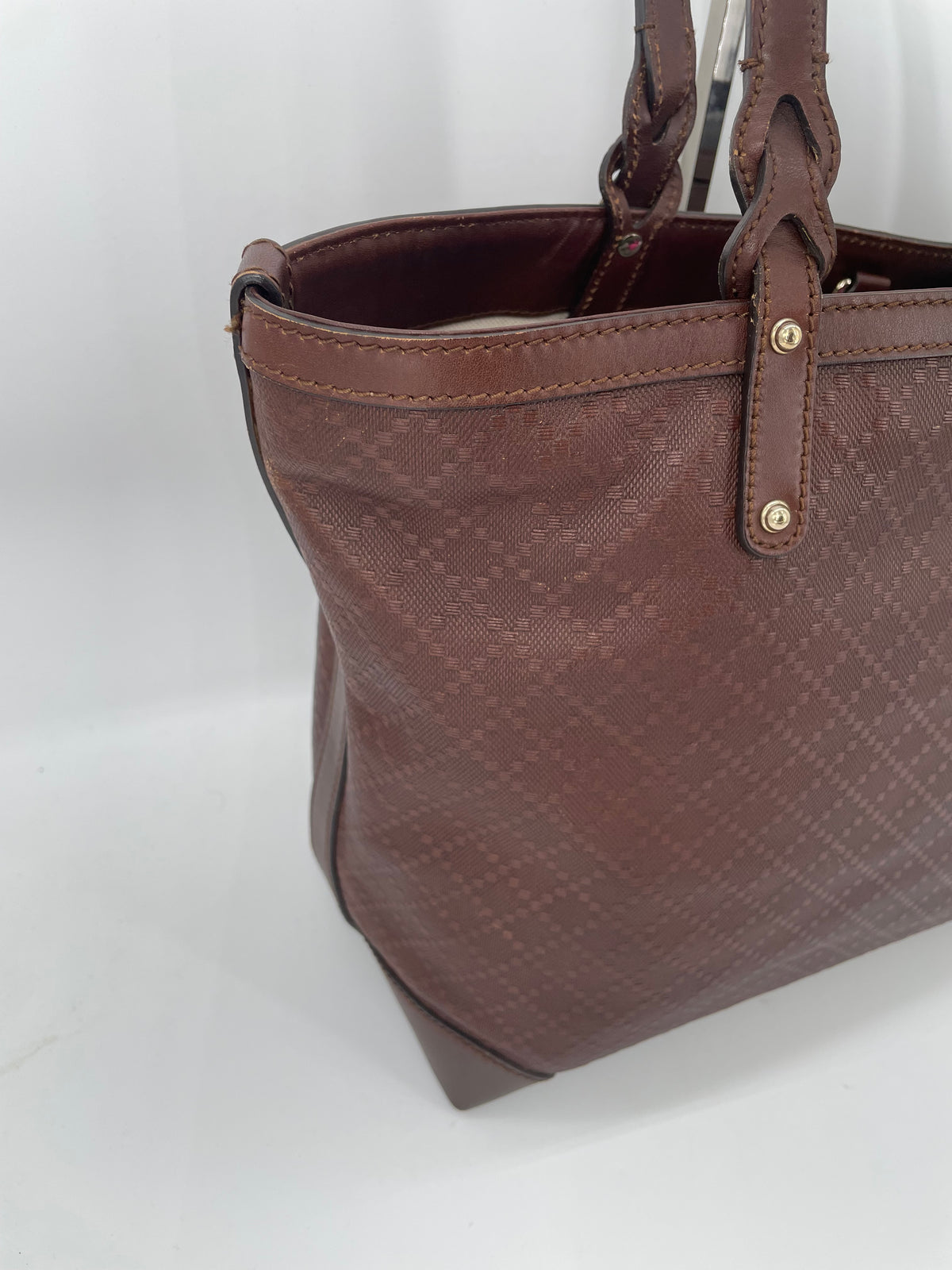 Preloved Gucci Diamante Craft Leather Tote Bag