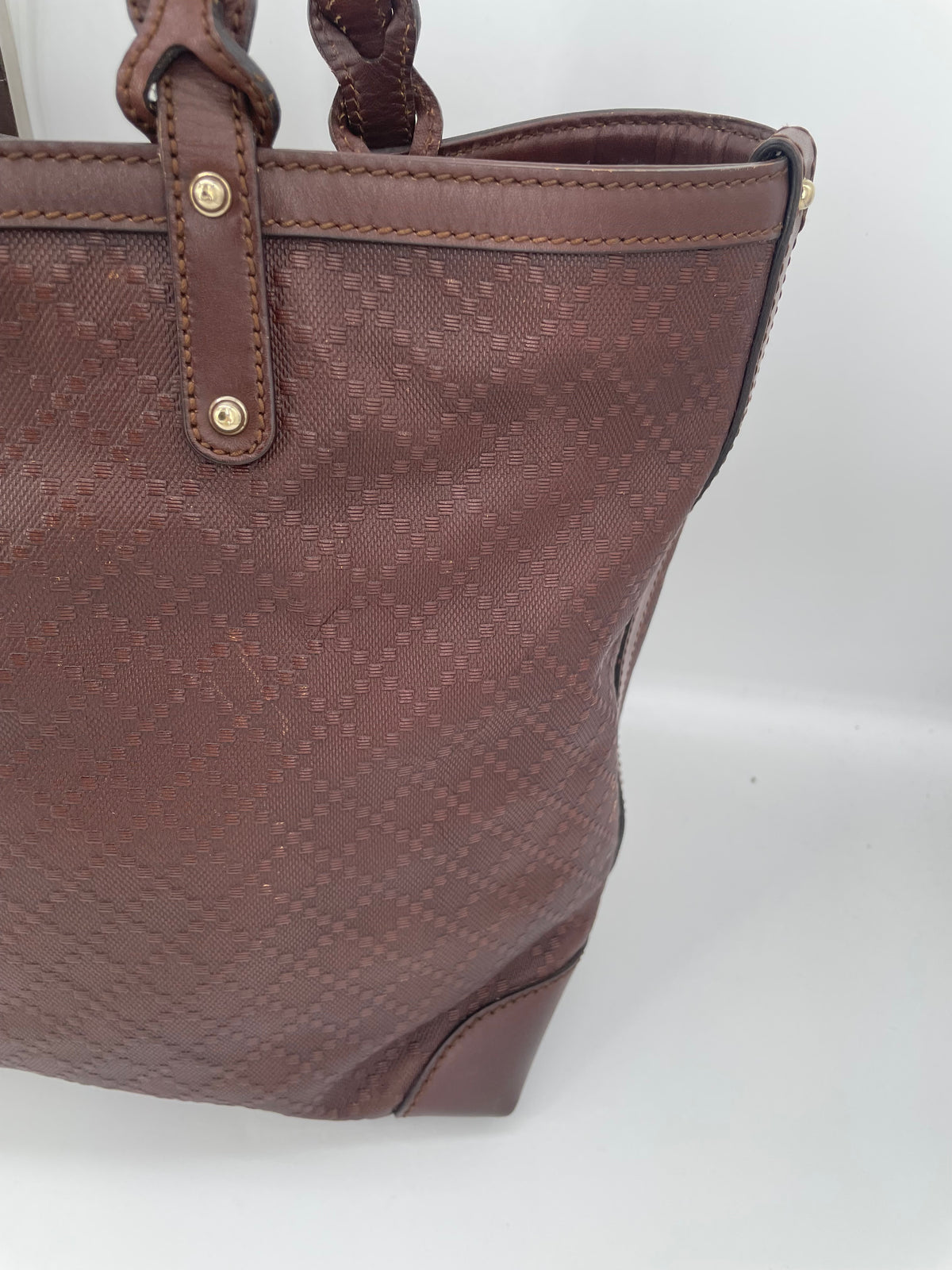 Preloved Gucci Diamante Craft Leather Tote Bag