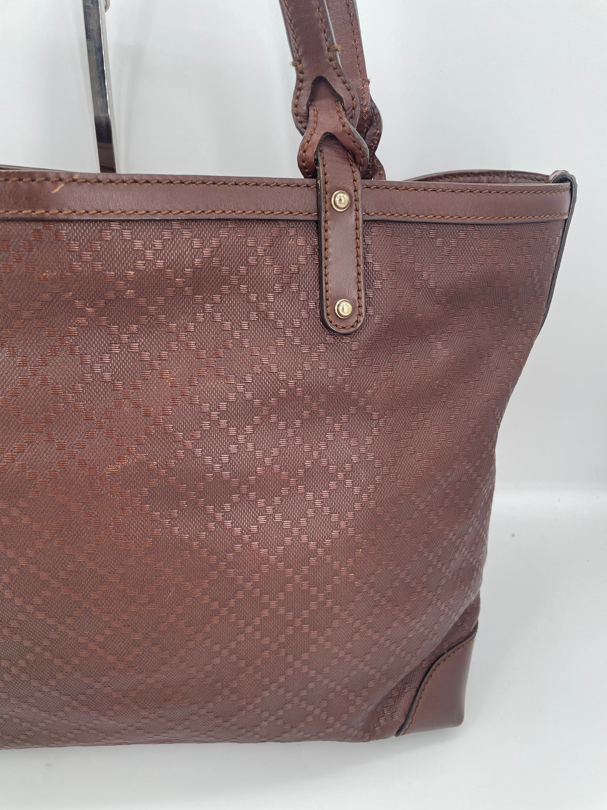 Preloved Gucci Diamante Craft Leather Tote Bag