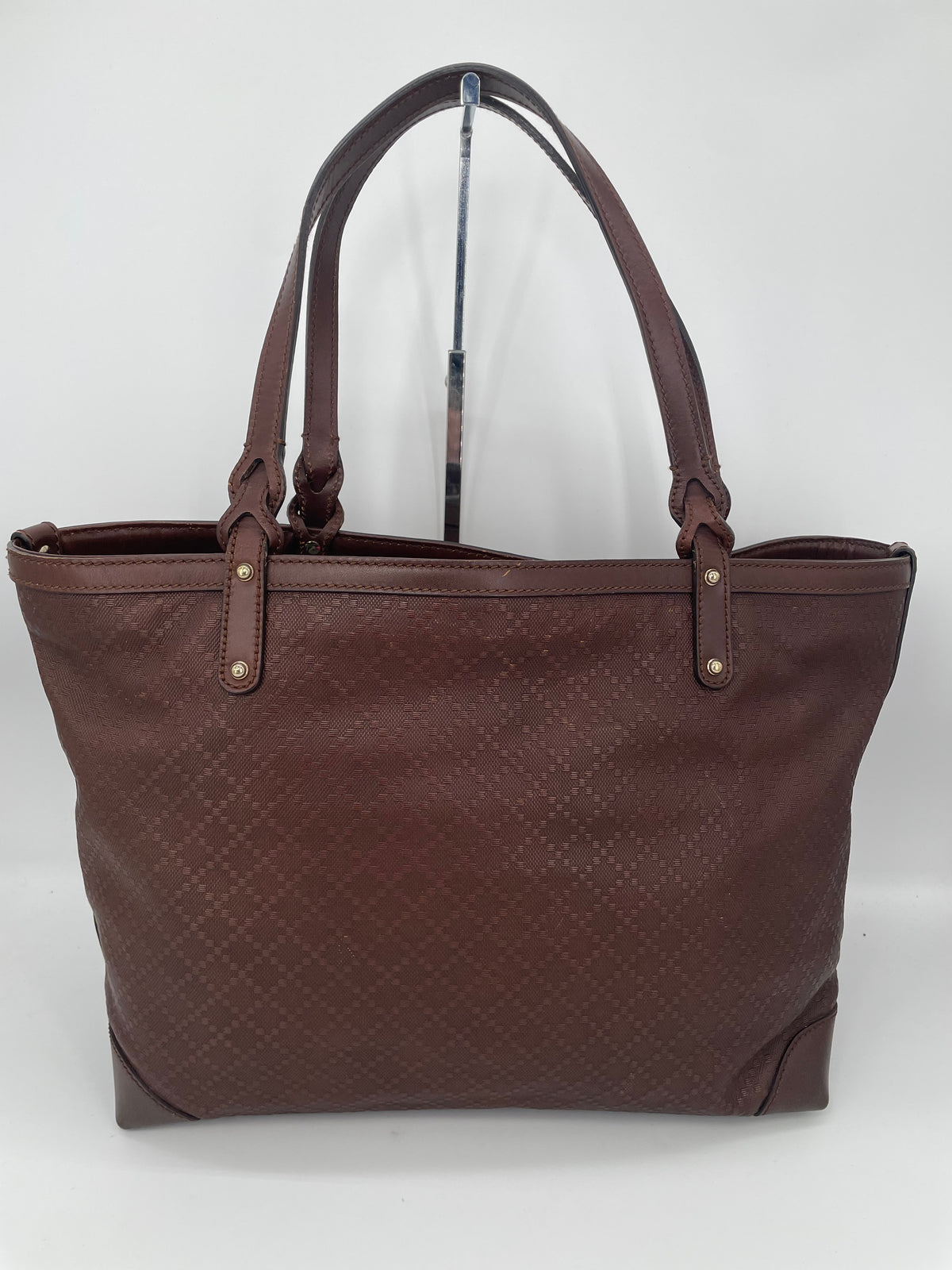 Preloved Gucci Diamante Craft Leather Tote Bag