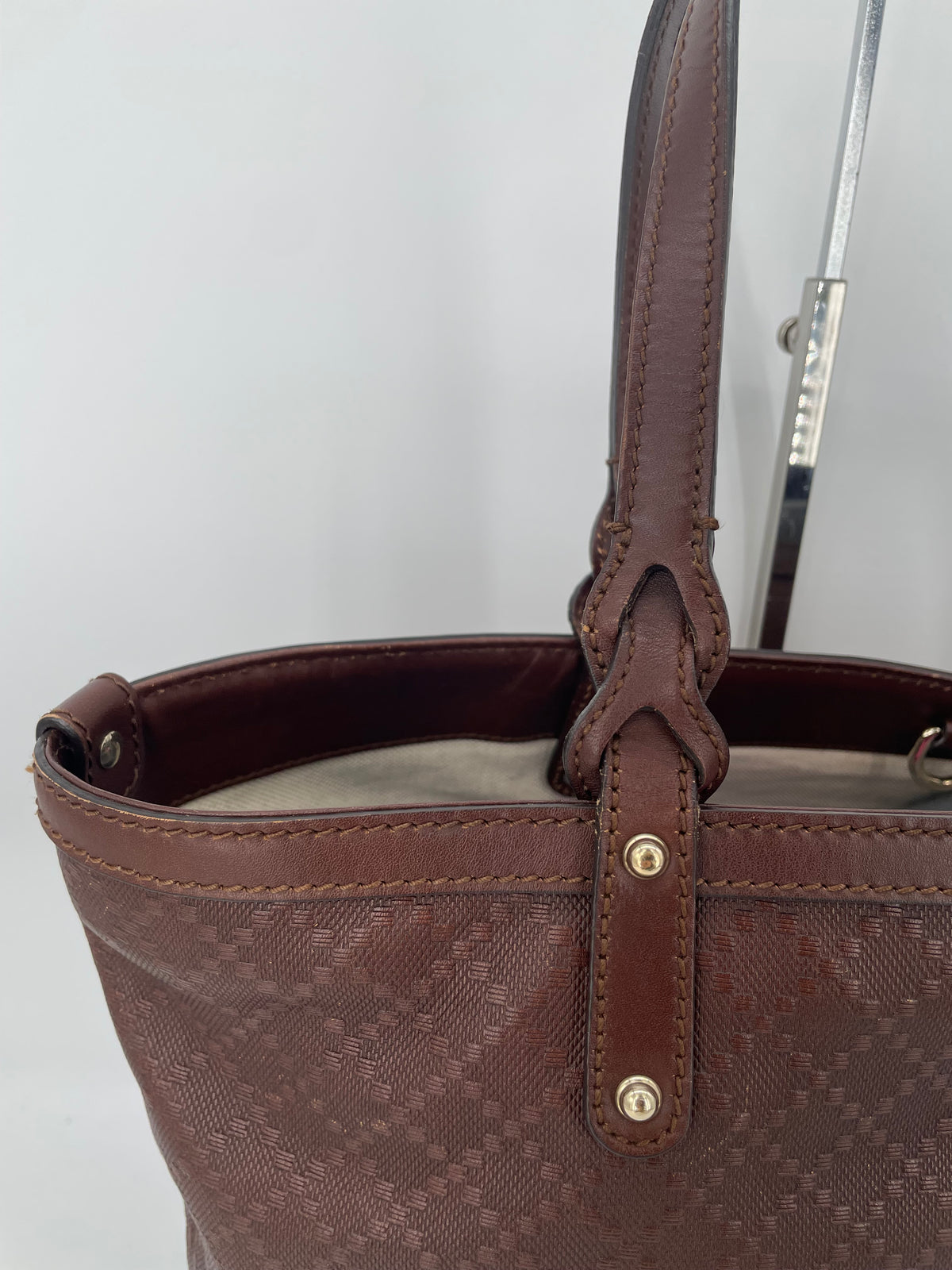 Preloved Gucci Diamante Craft Leather Tote Bag