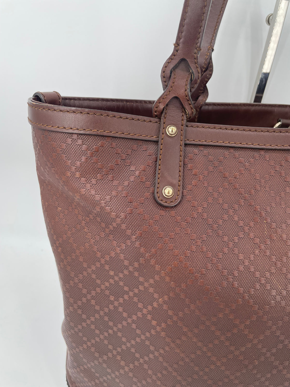 Preloved Gucci Diamante Craft Leather Tote Bag