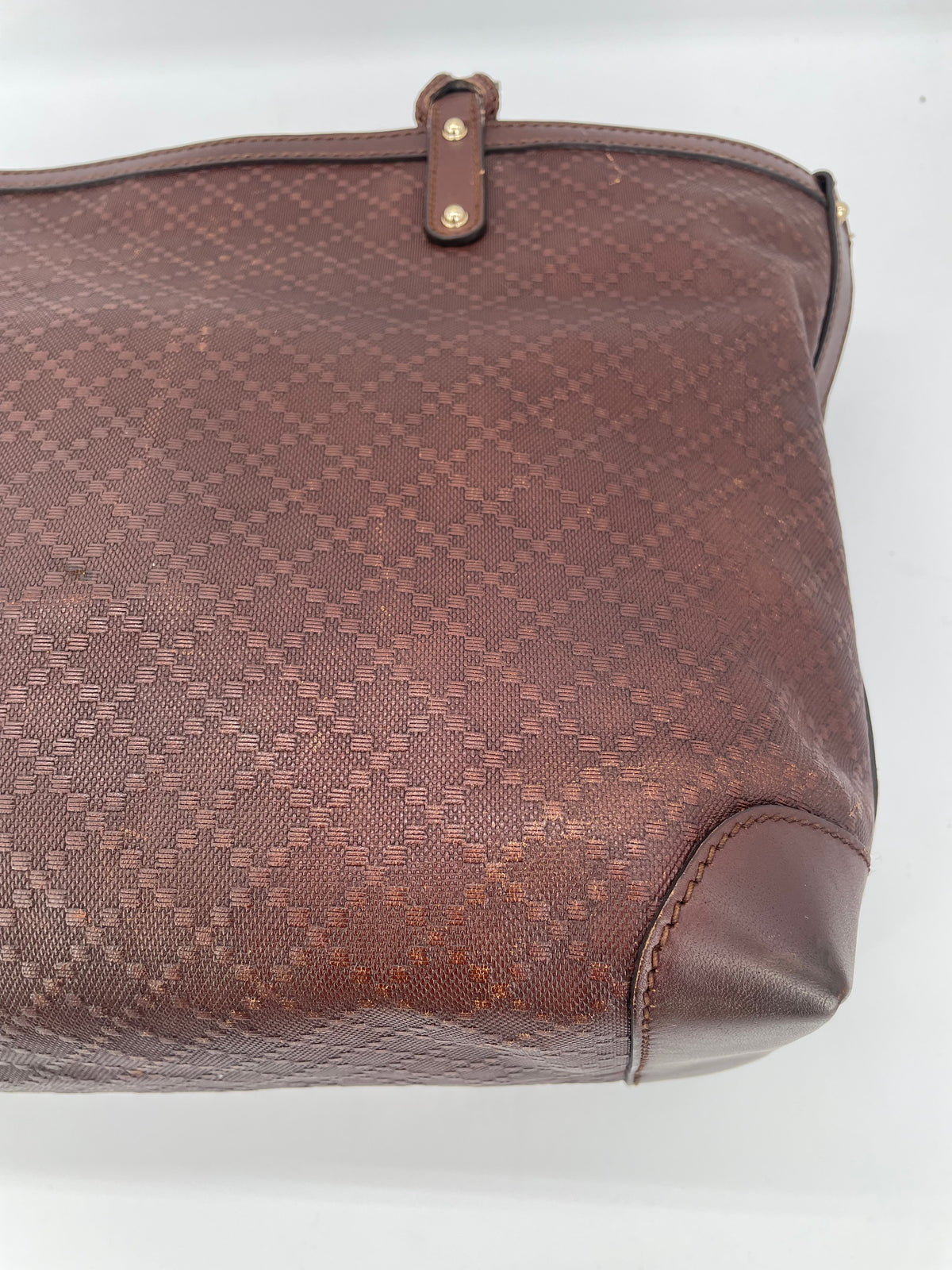 Preloved Gucci Diamante Craft Leather Tote Bag