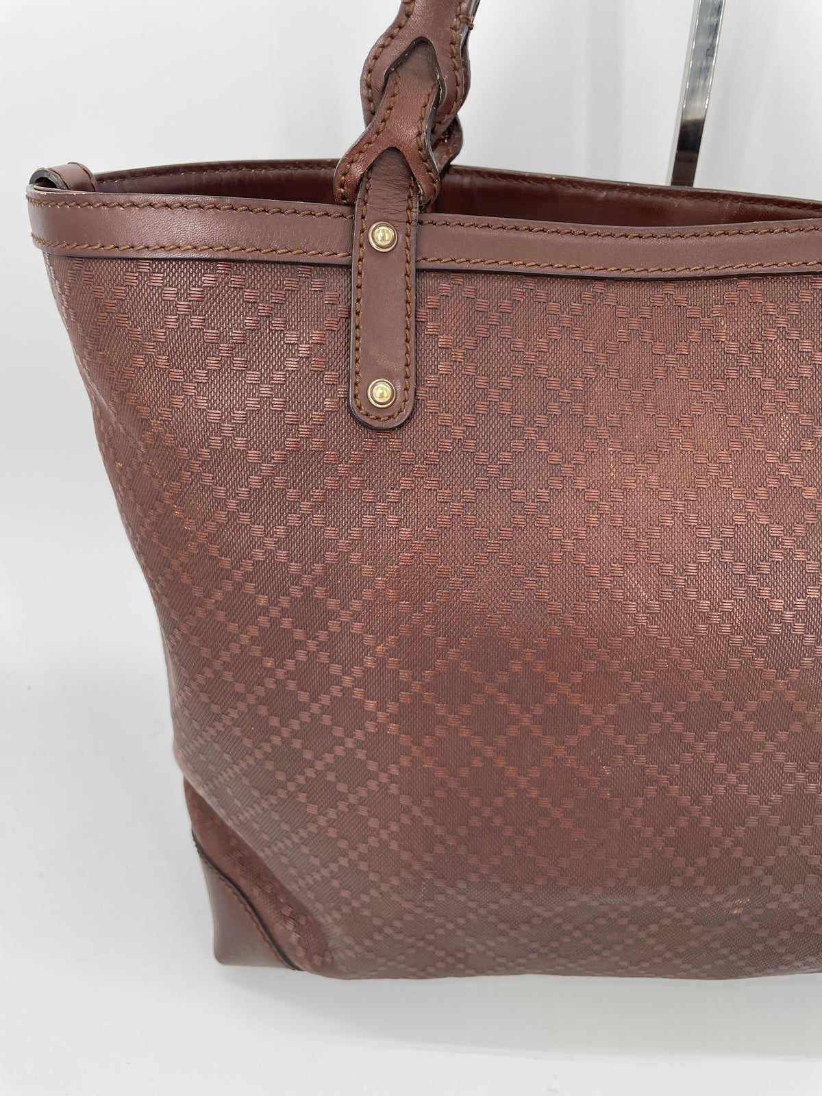 Preloved Gucci Diamante Craft Leather Tote Bag