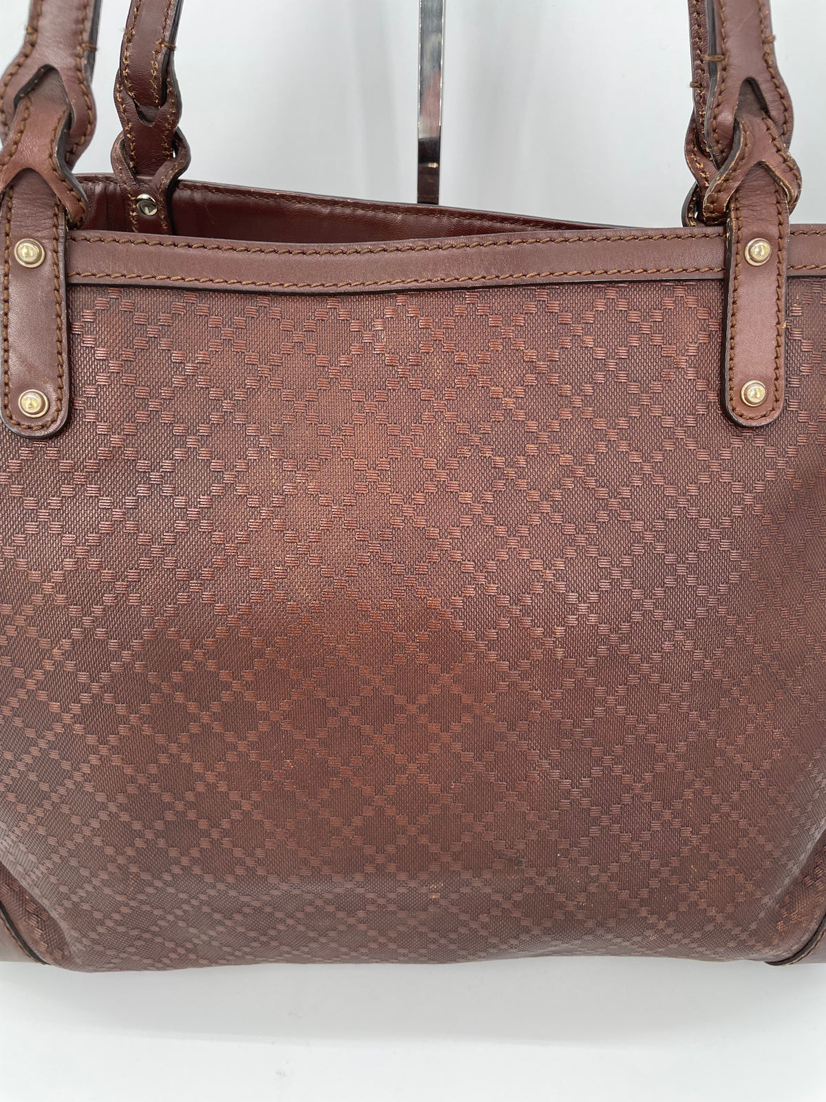 Preloved Gucci Diamante Craft Leather Tote Bag
