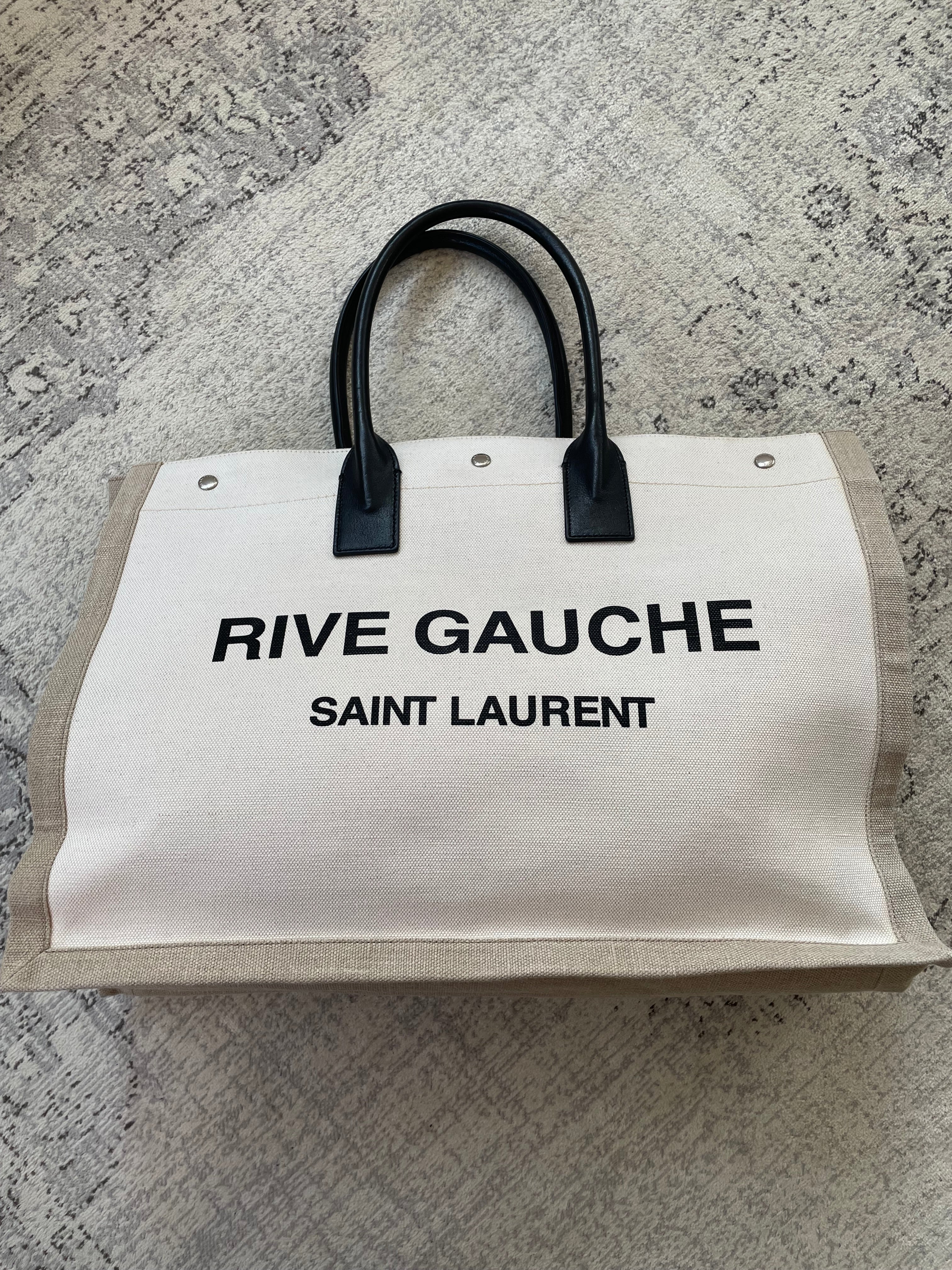 Preloved Yves Saint Laurent Rive Gauche Linen Tote Bag Carry Kind