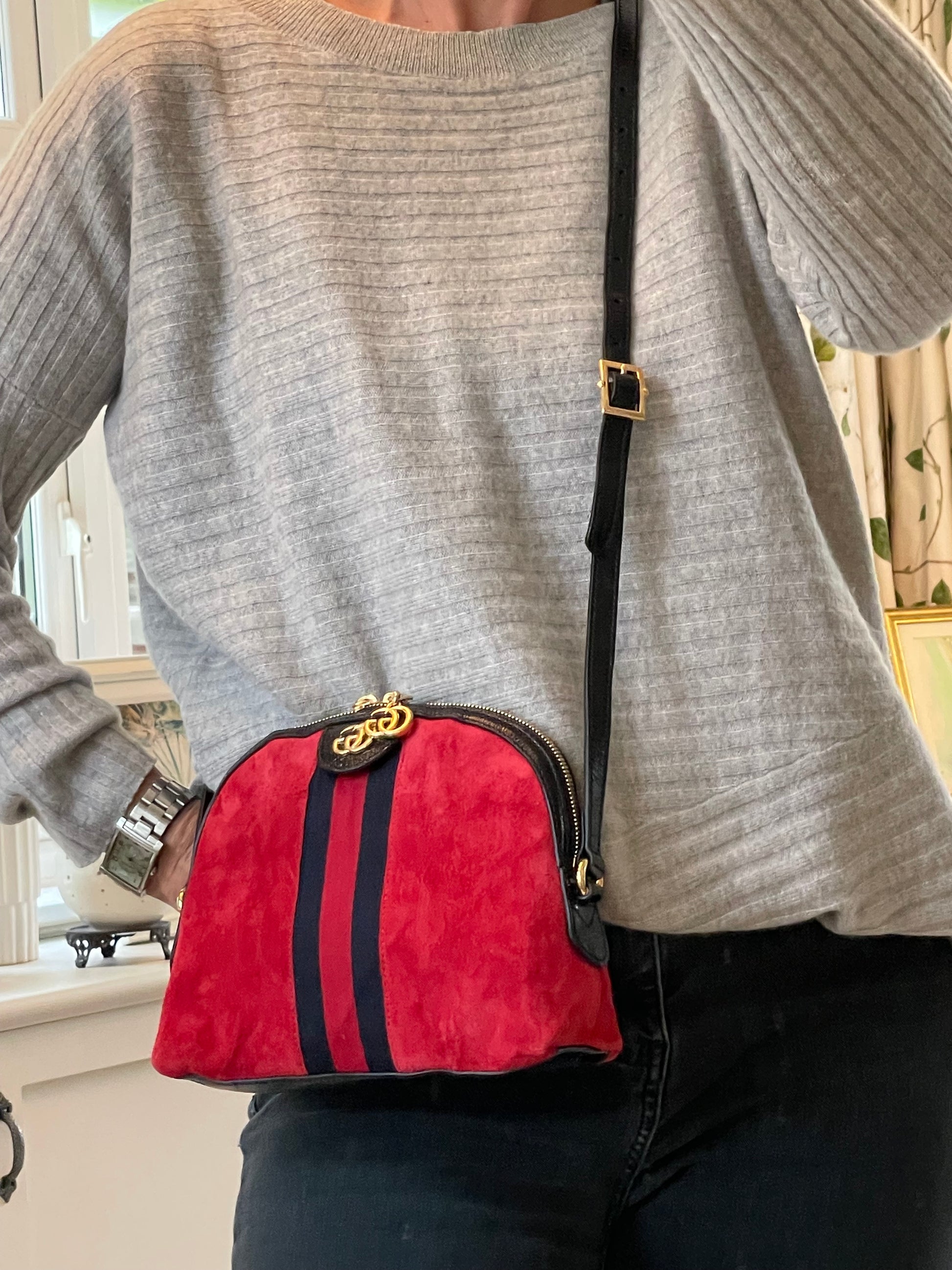 Dome Ophidia Wristlet Preloved Gucci Web GG Ophidia Dome Shoulder