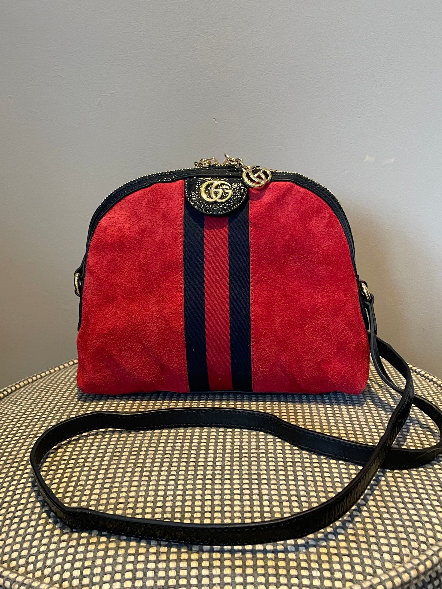 Preloved Gucci Web GG Ophidia Dome Shoulder Bag, Small