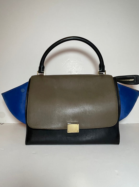 Preloved Celine Trapeze Bag  Tri Coloured