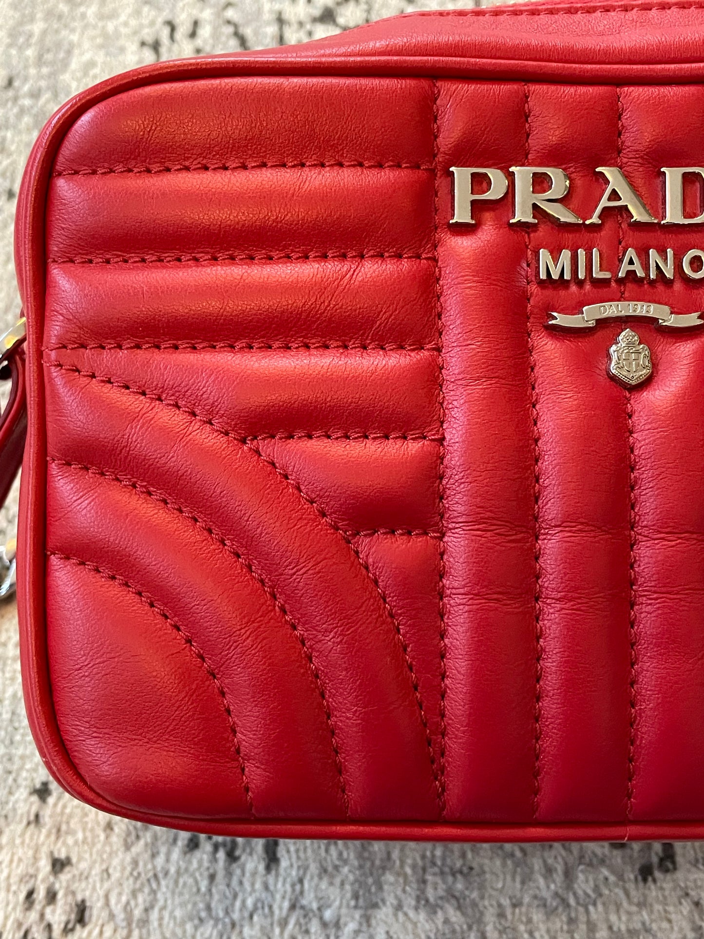 Preloved Prada Diagramme Bandoliera Crossbody Bag, Small