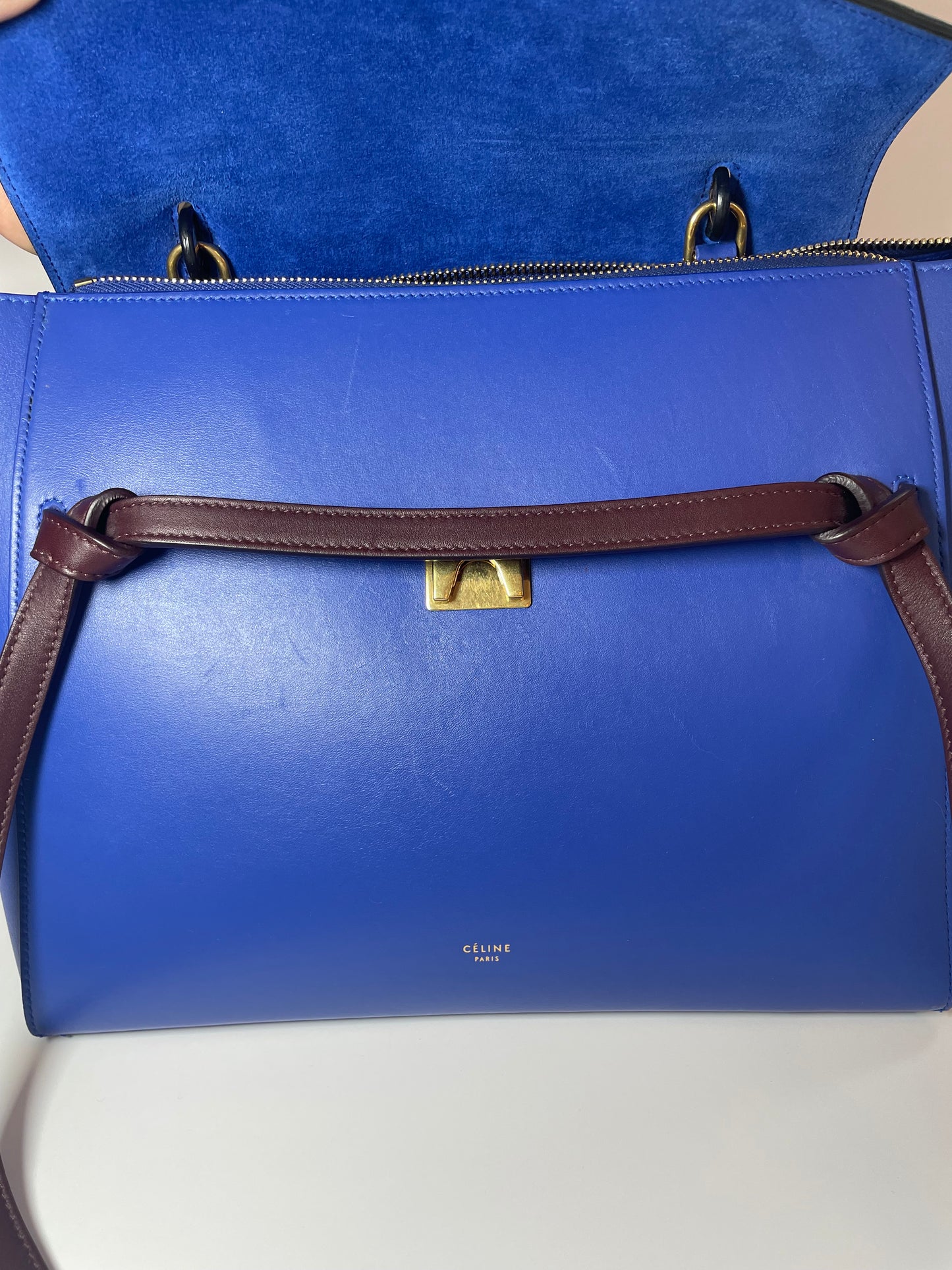 Preloved Celine Tri Coloured Belt Bag, Mini