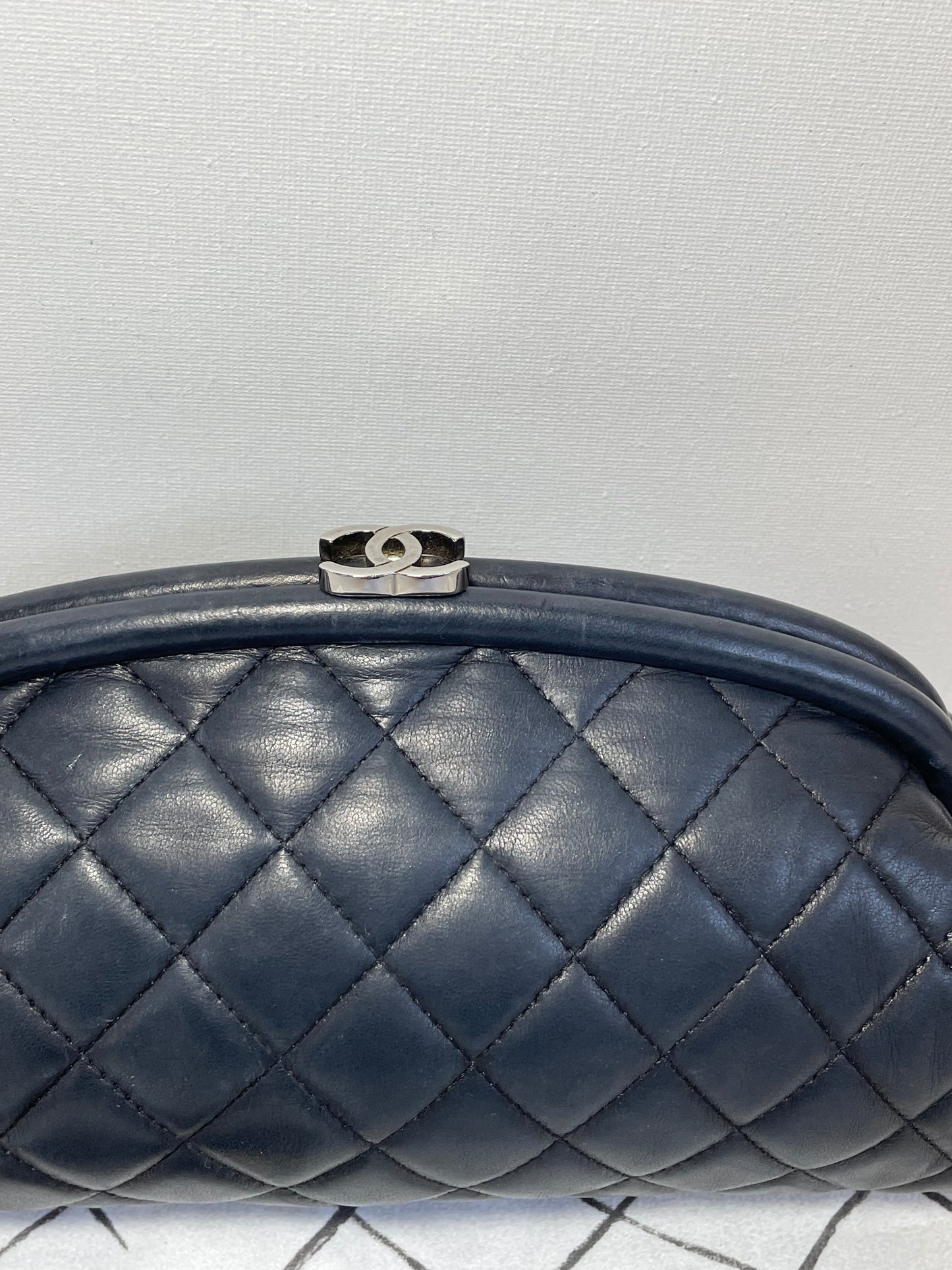 Preloved Chanel Quilted Timeless Classic Dome Clutch Bag