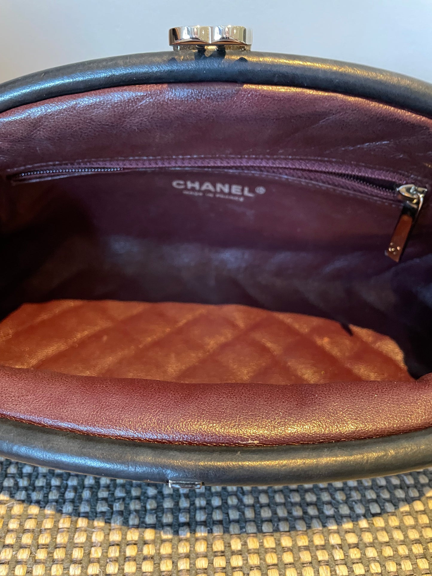 Preloved Chanel Quilted Timeless Classic Dome Clutch Bag