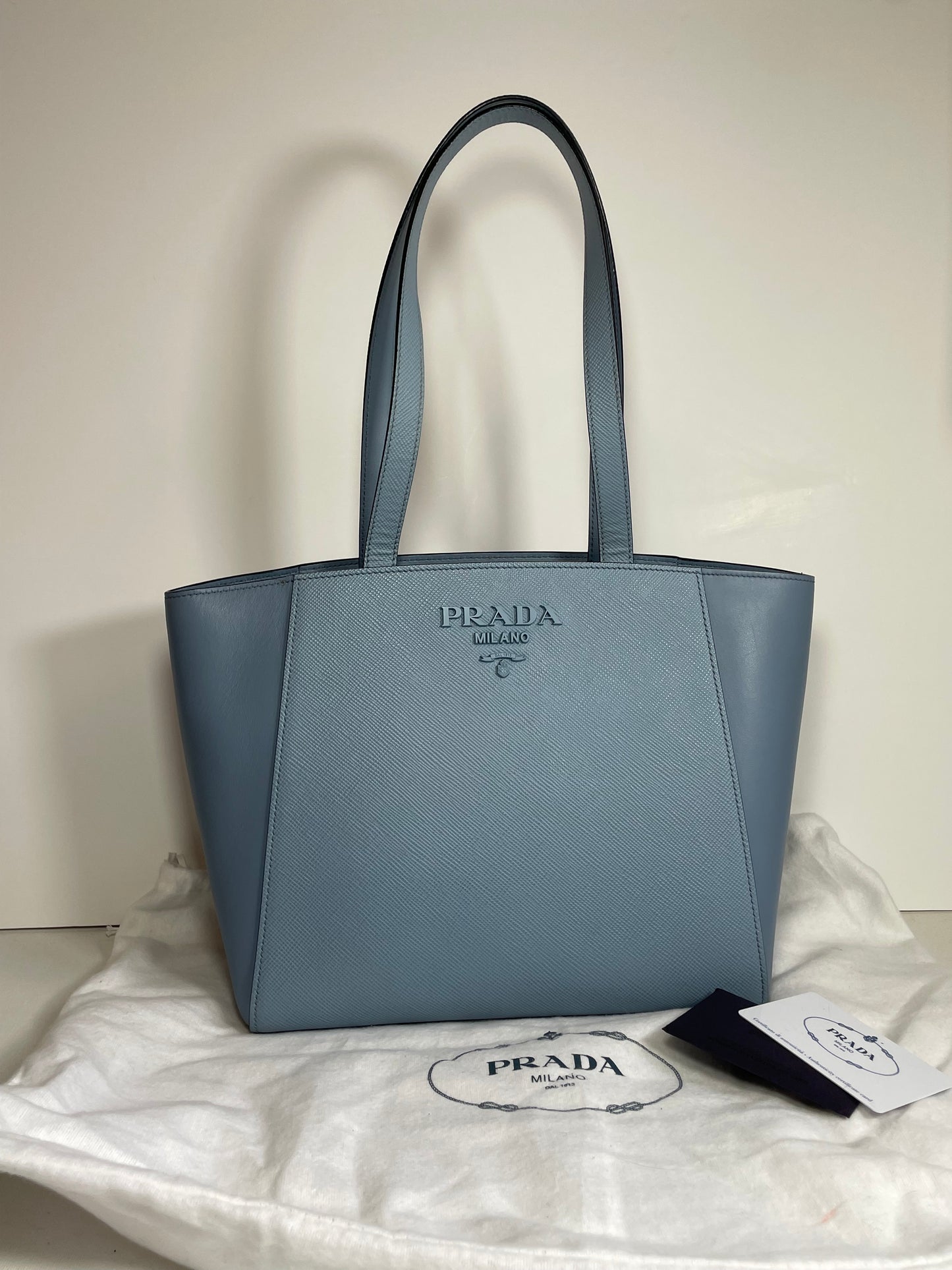 Preloved Prada Logo Lettering Saffiano leather Tote Bag, Small