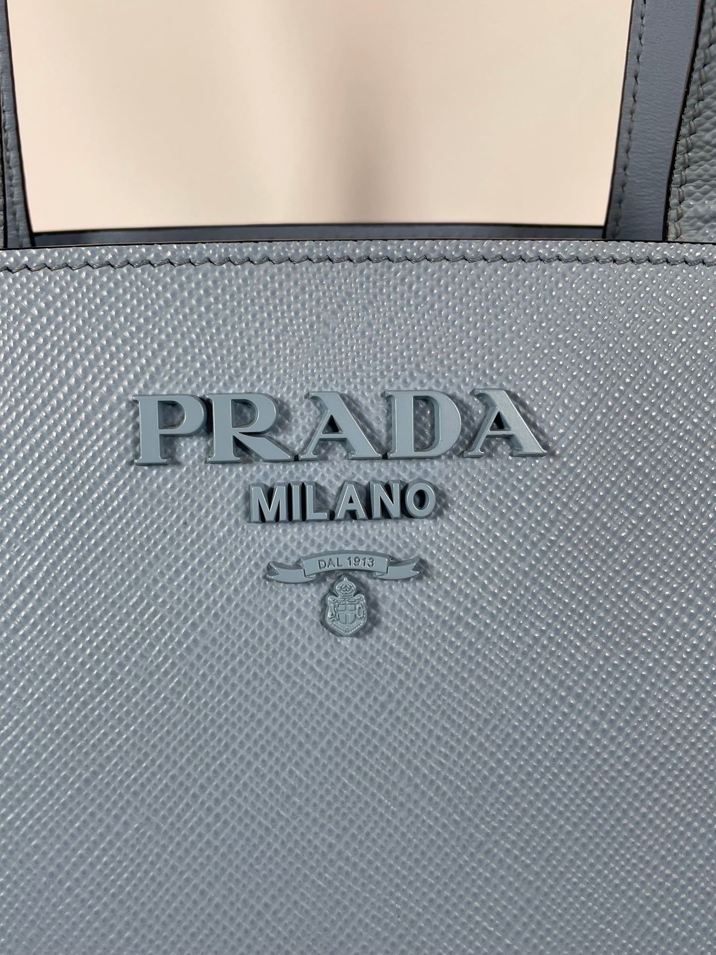 Preloved Prada Logo Lettering Saffiano leather Tote Bag, Small