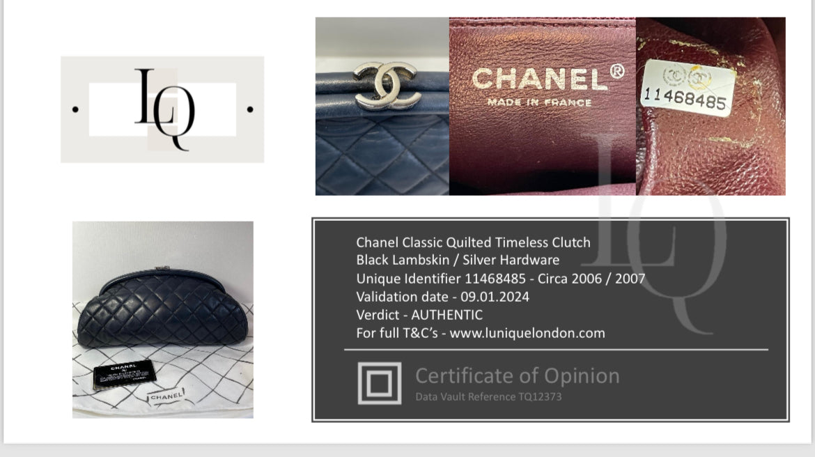 Preloved Chanel Quilted Timeless Classic Dome Clutch Bag