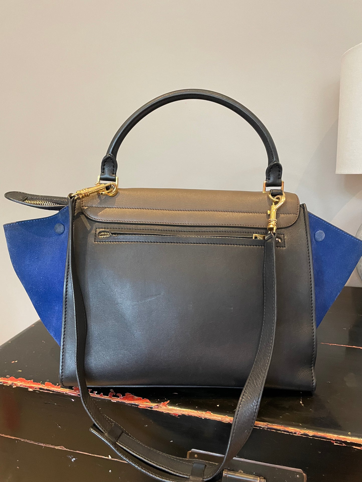 Preloved Celine Trapeze Bag  Tri Coloured