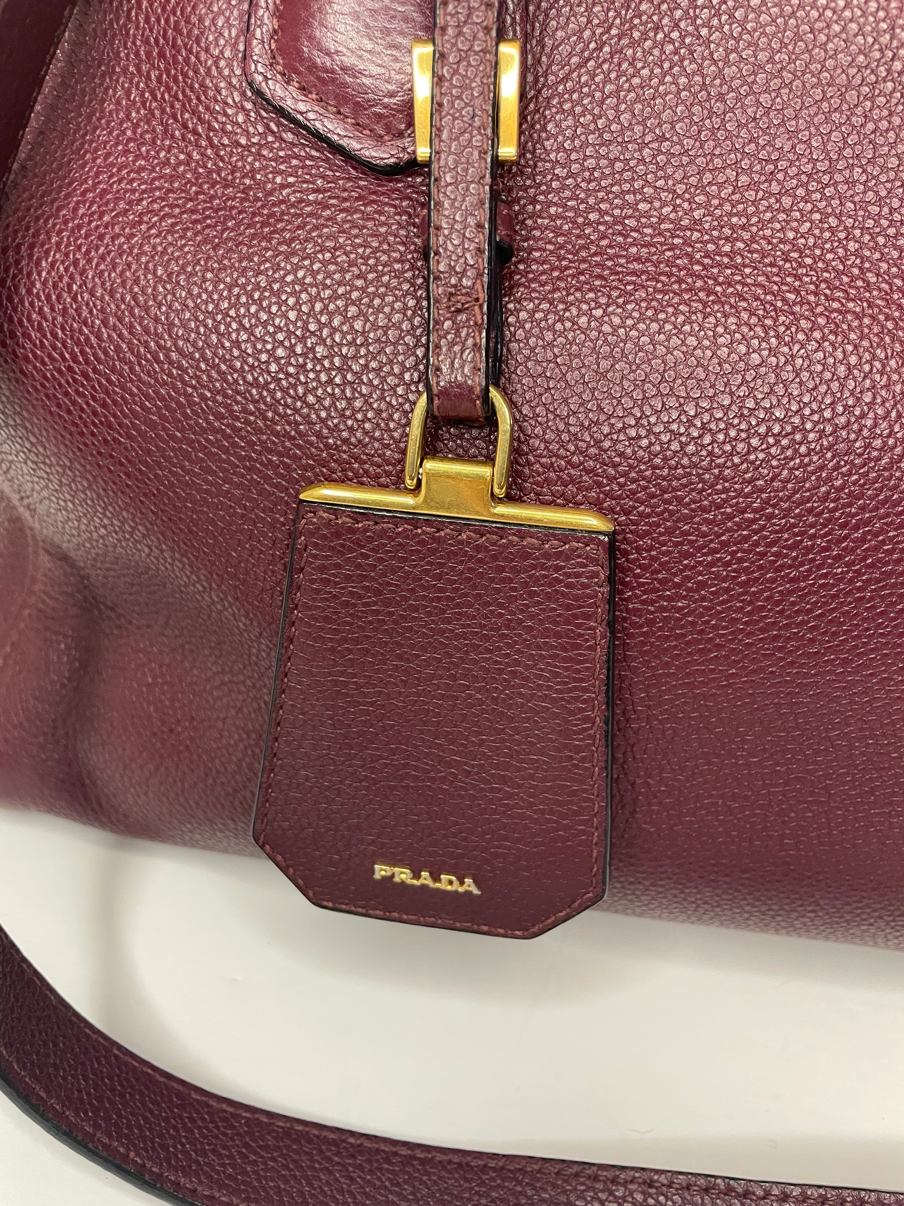 Prada pebbled best sale leather satchel