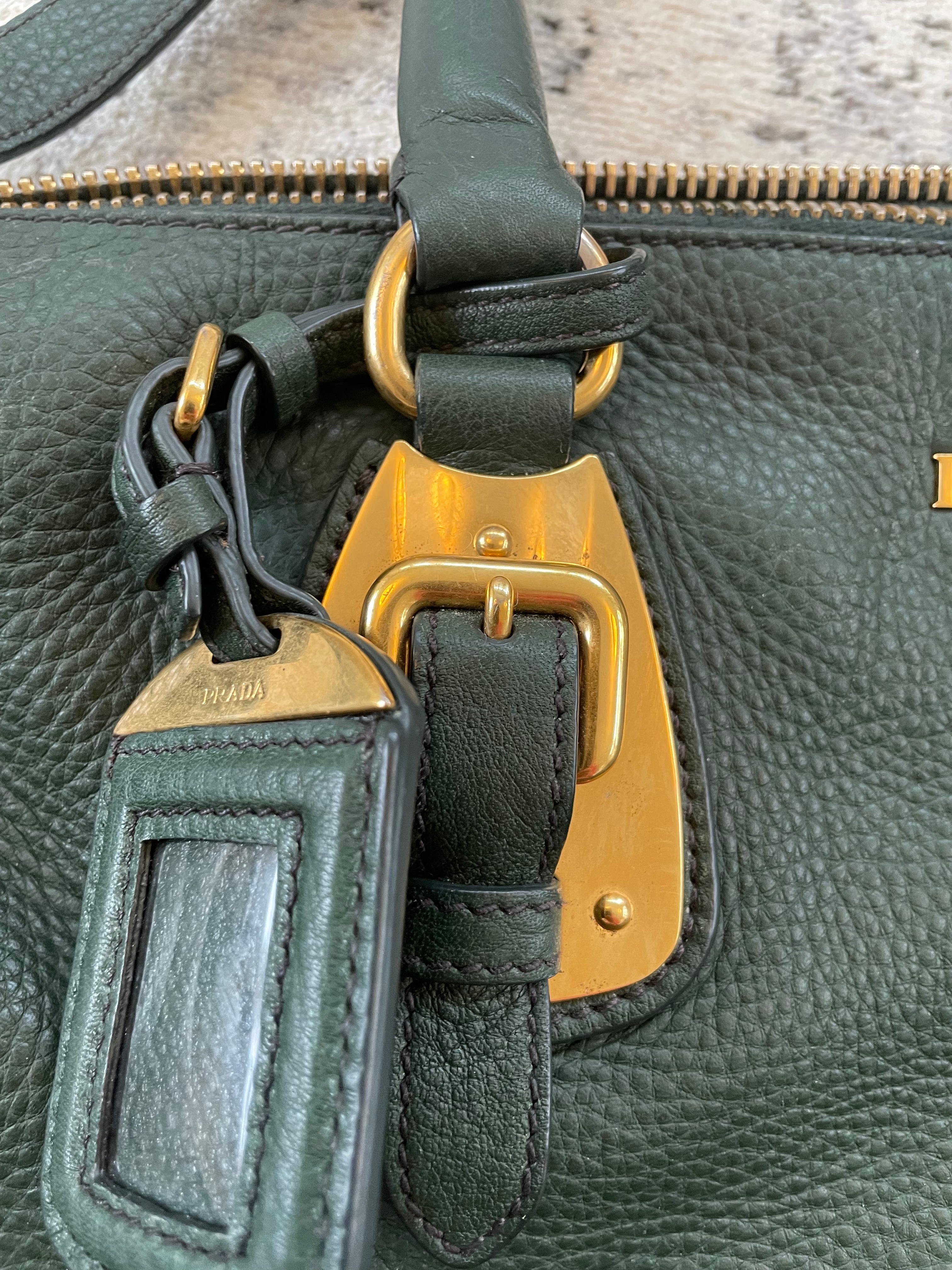 Prada pebbled best sale leather satchel