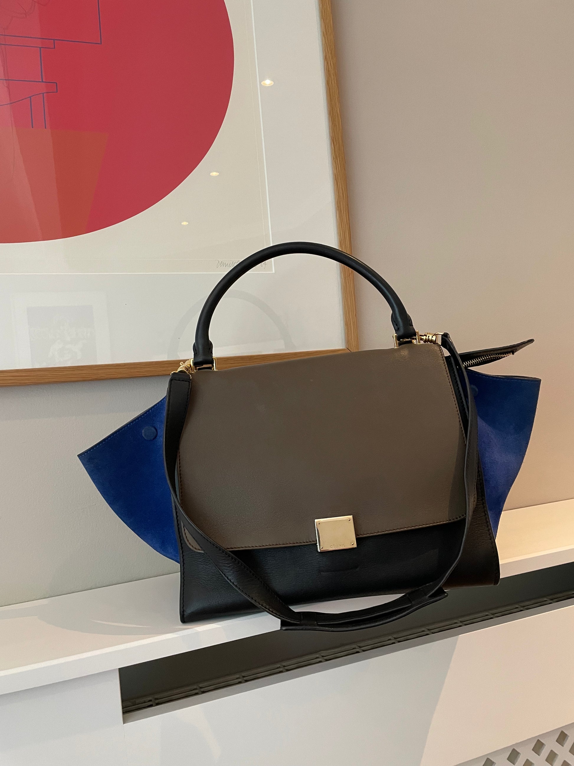 Preloved Celine Trapeze Bag Tri Coloured