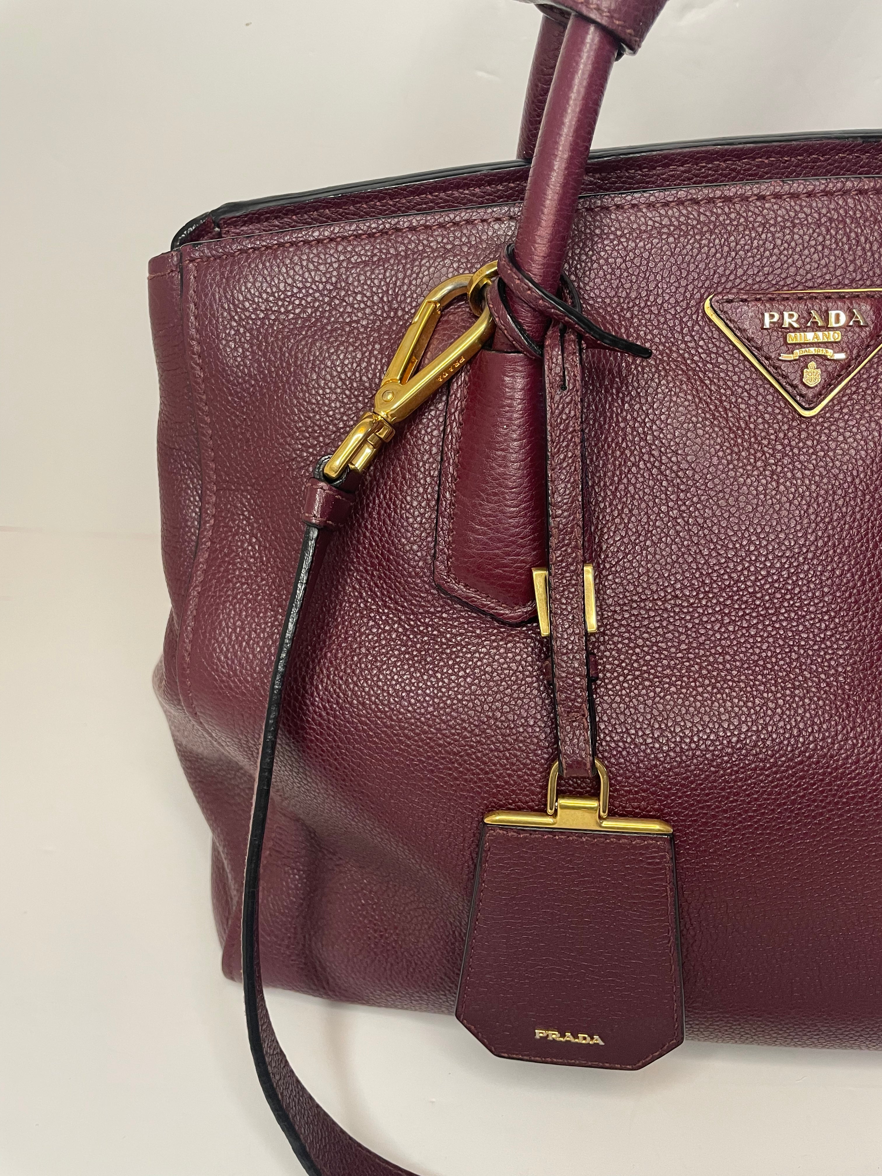 Prada burgundy bag best sale