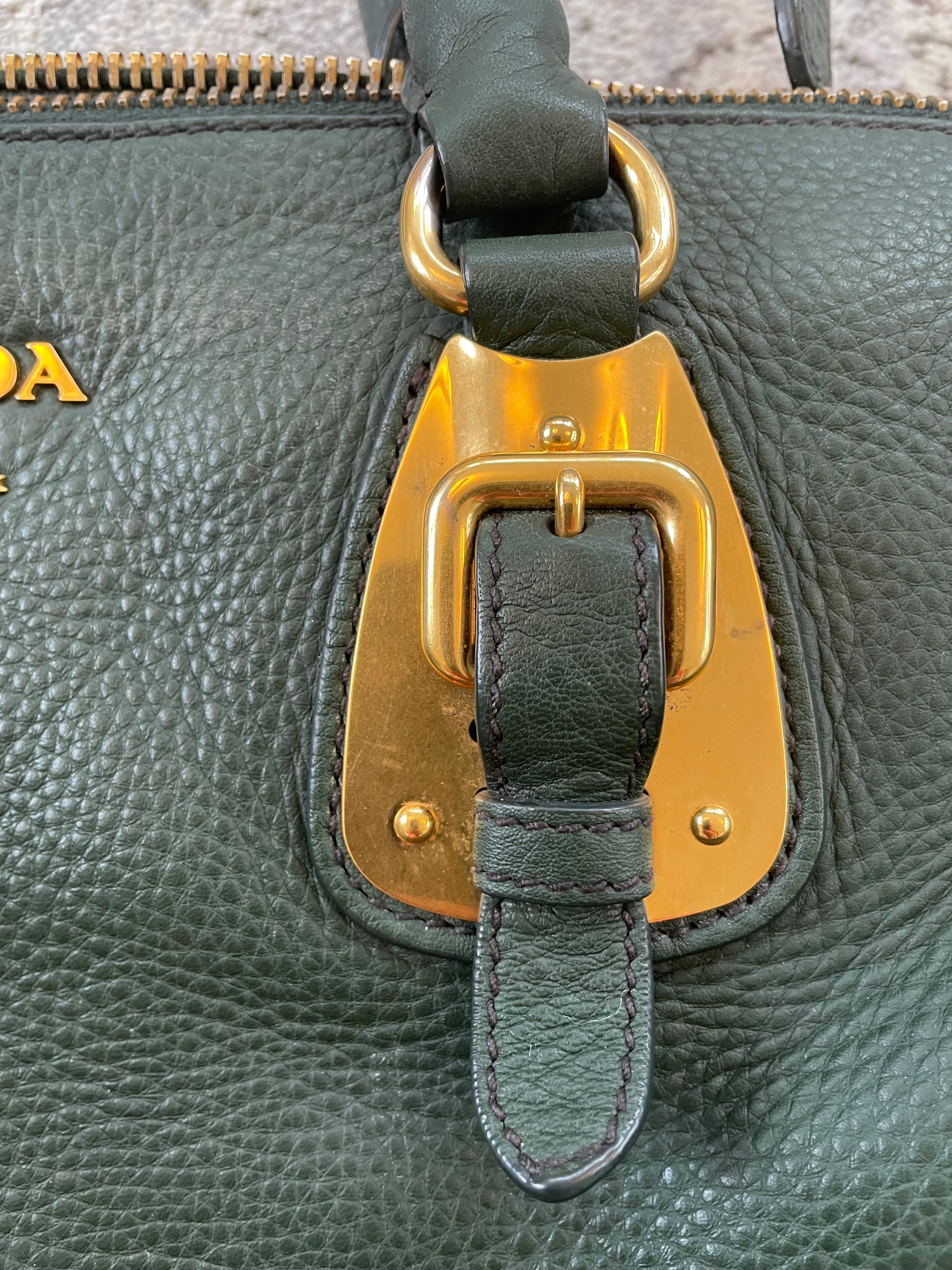 Prada calf discount leather tote bag