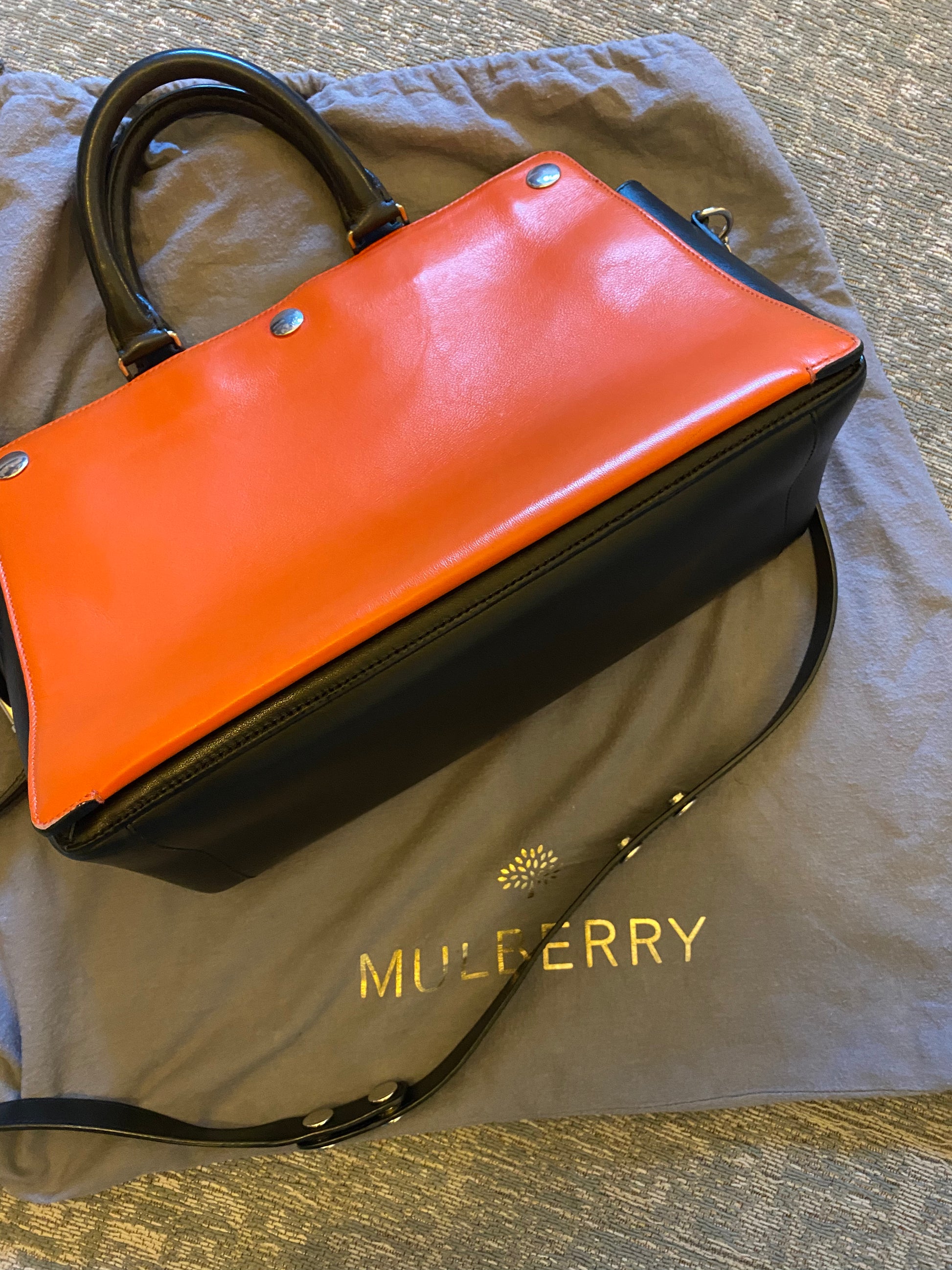 Mulberry top orange handbag