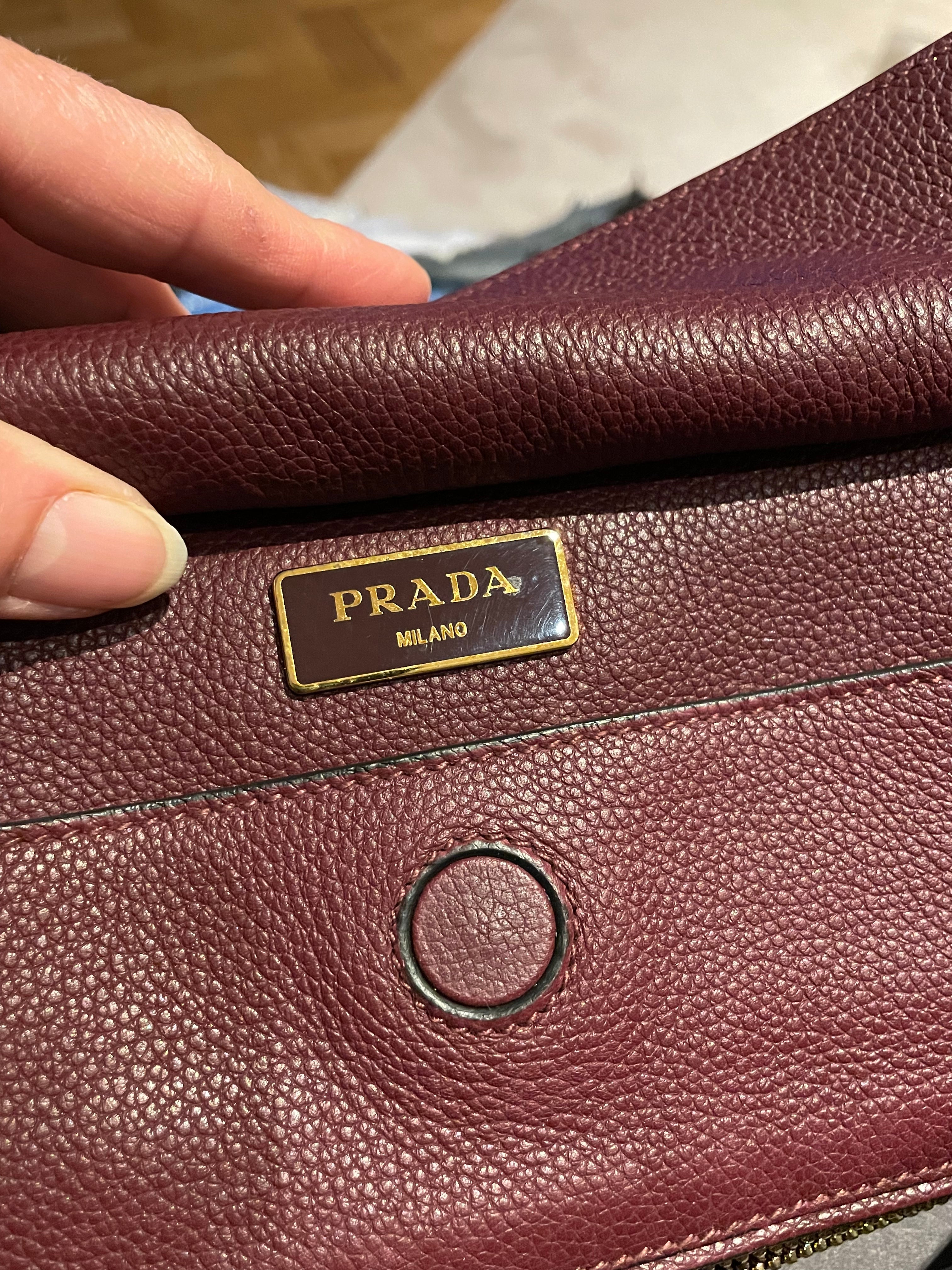 Prada maroon sales bag